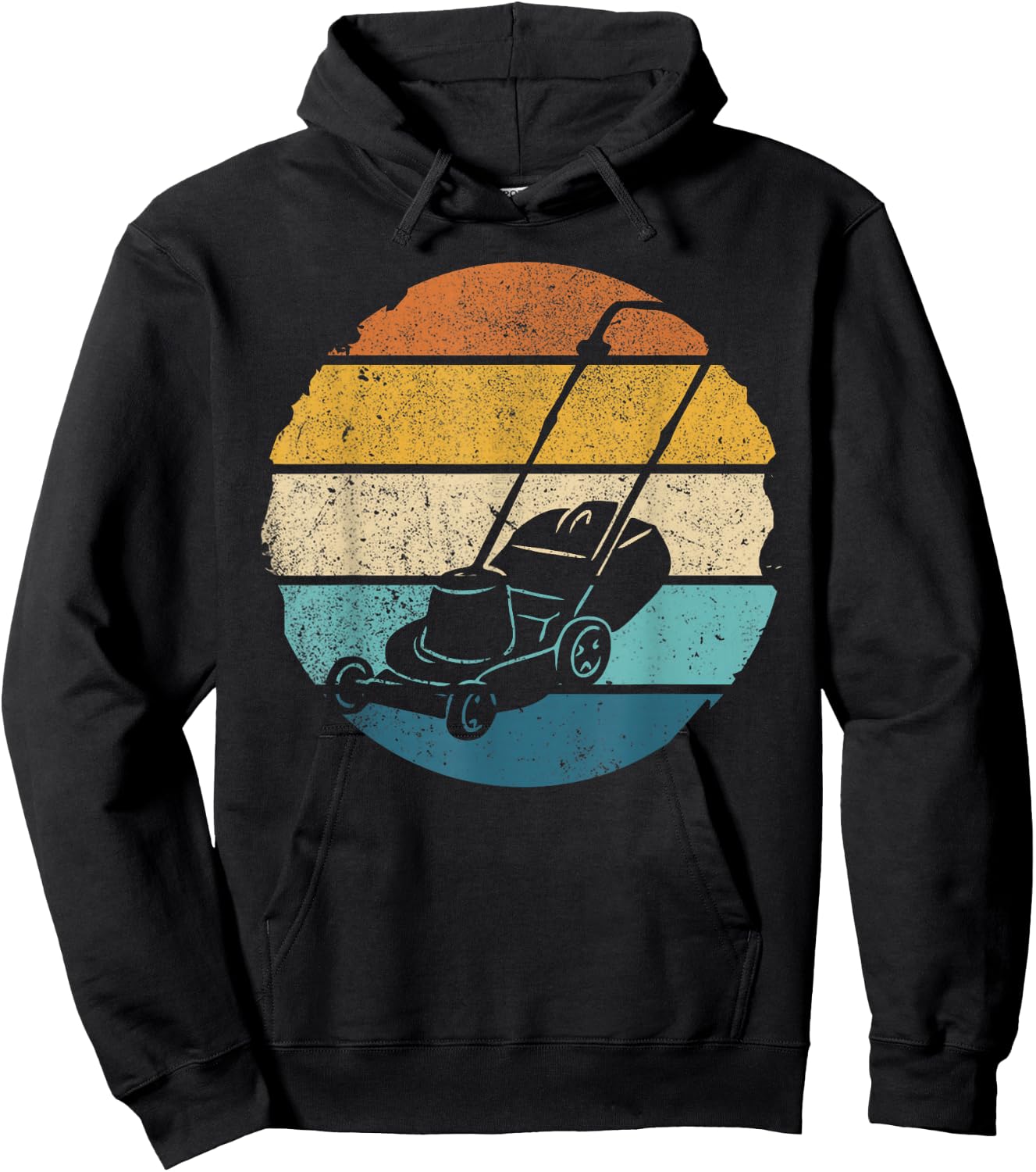 Vintage Lawn Mower - Gardener Landscaper Retro Lawnmower Hoodie - Hoodie | Black