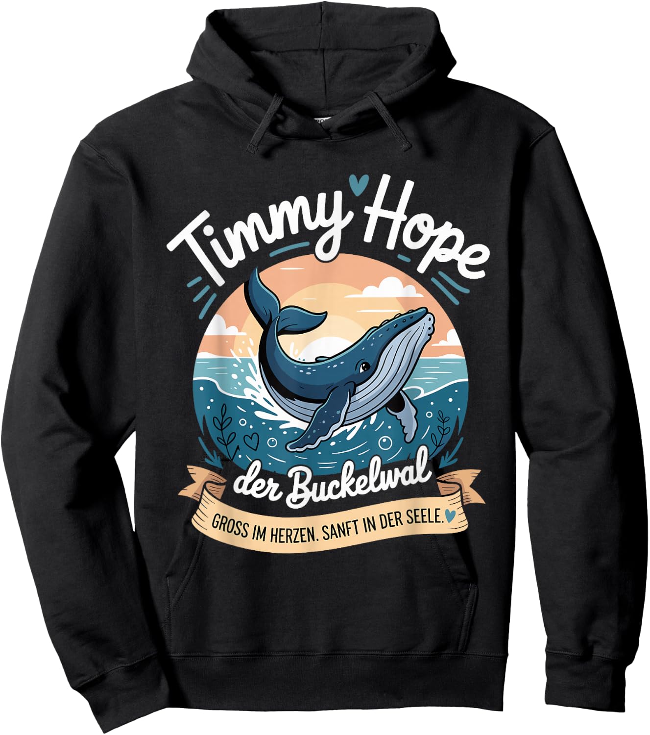 Timmy Hope Buckelwal Wal Meer Ozean Natur Design Hoodie - Hoodie | Black