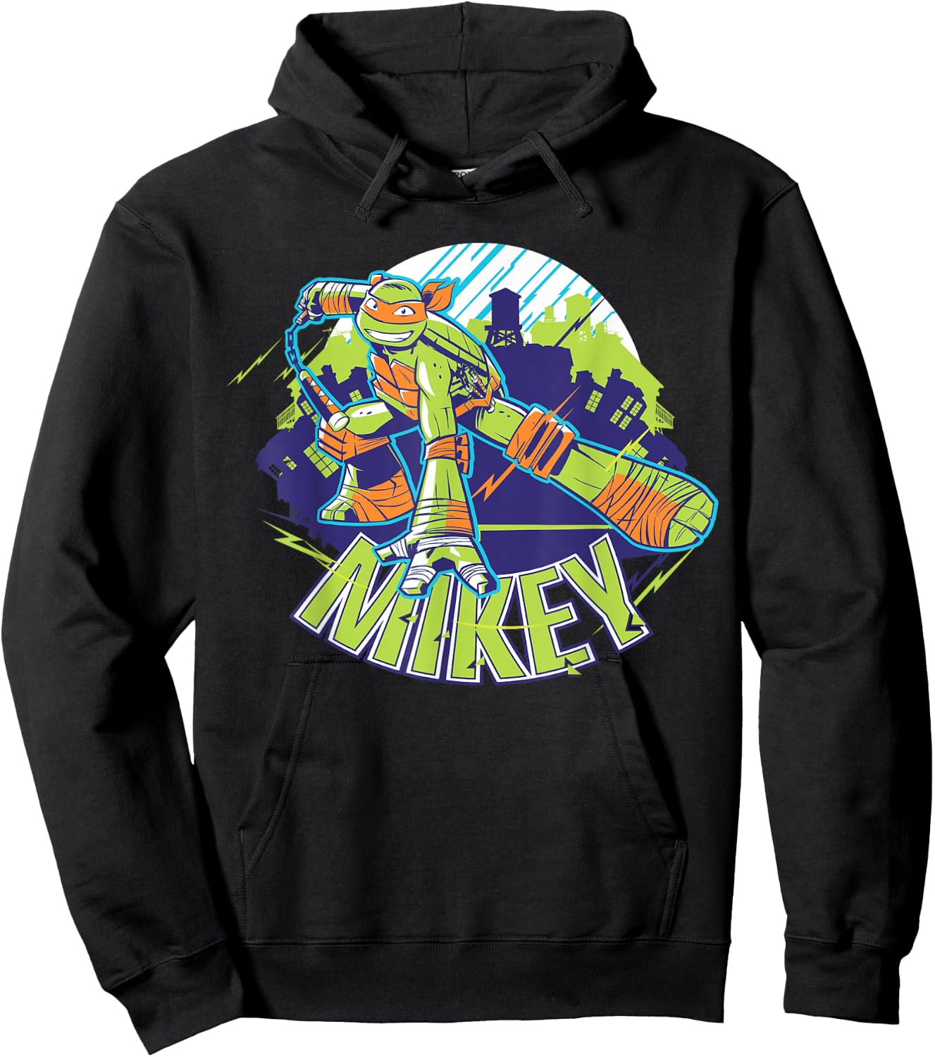 Teenage Mutant Ninja Turtles Michaelangelo Mikey Hoodie - Hoodie | Black