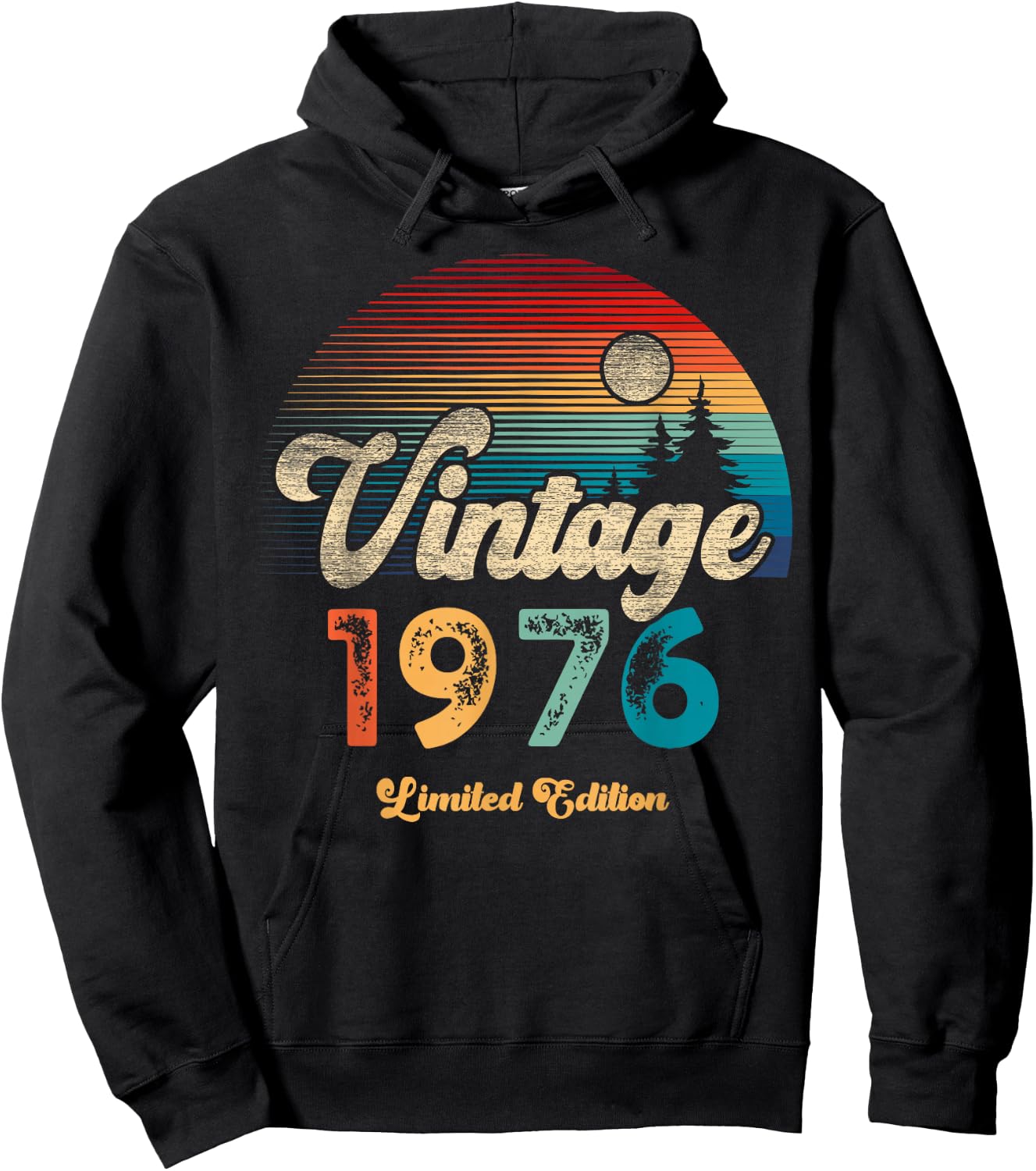Vintage 1976 Limited Edition Sunset 50th Anniversary Hoodie - Hoodie | Black