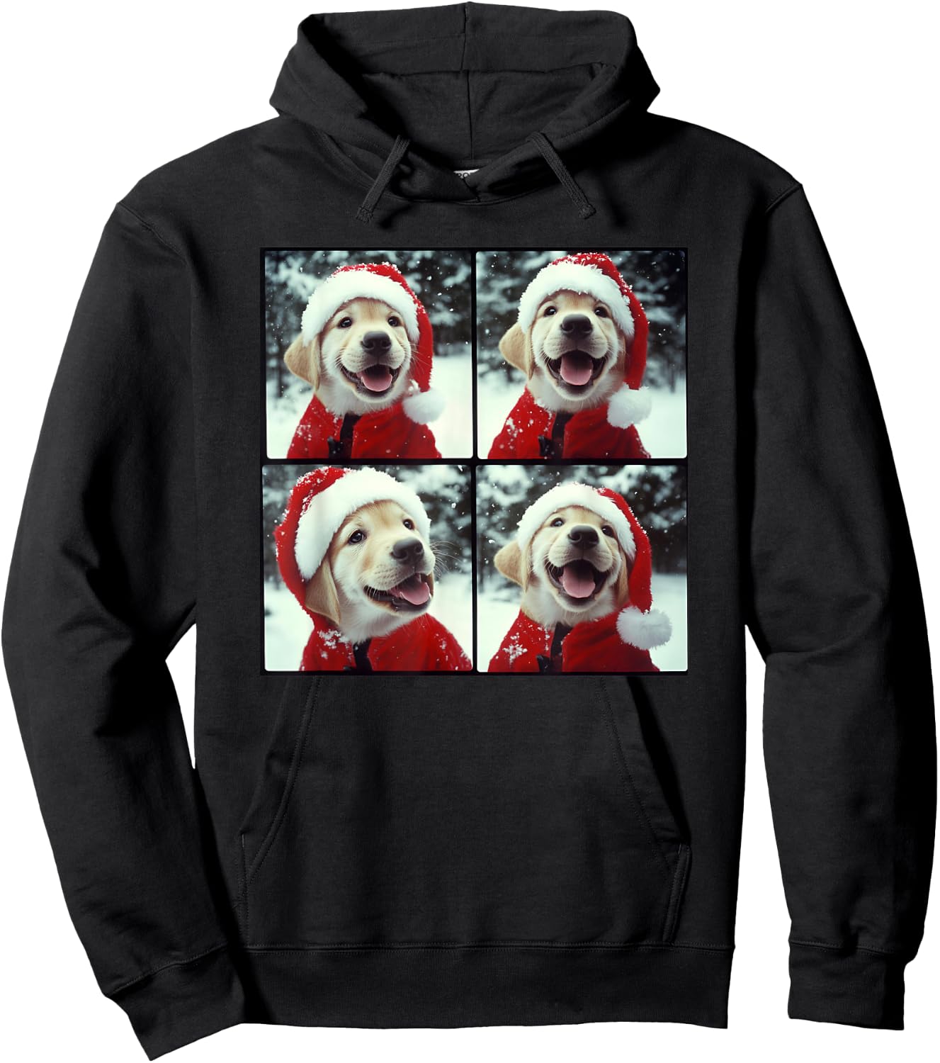 Yellow Labrador Puppy Christmas Hoodie - Hoodie | Black