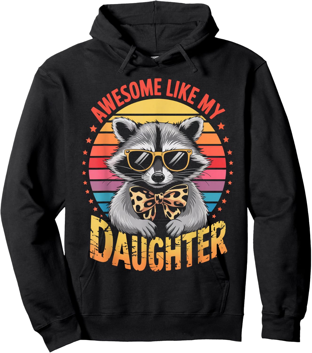Awesome Like My Daughter Raccoon Dad Funny Father’s Day Hoodie - Hoodie | Black