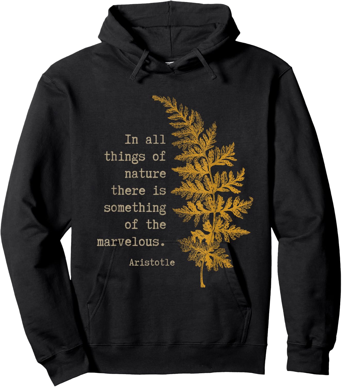 Botanical Nature Inspired Literary Quote by Aristotle Hoodie - Hoodie | Black