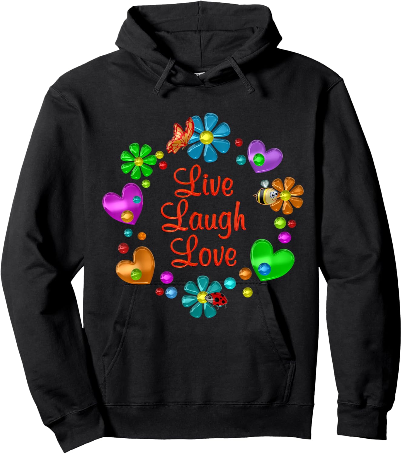 Fun Live Laugh Love Hoodie - Hoodie | Black