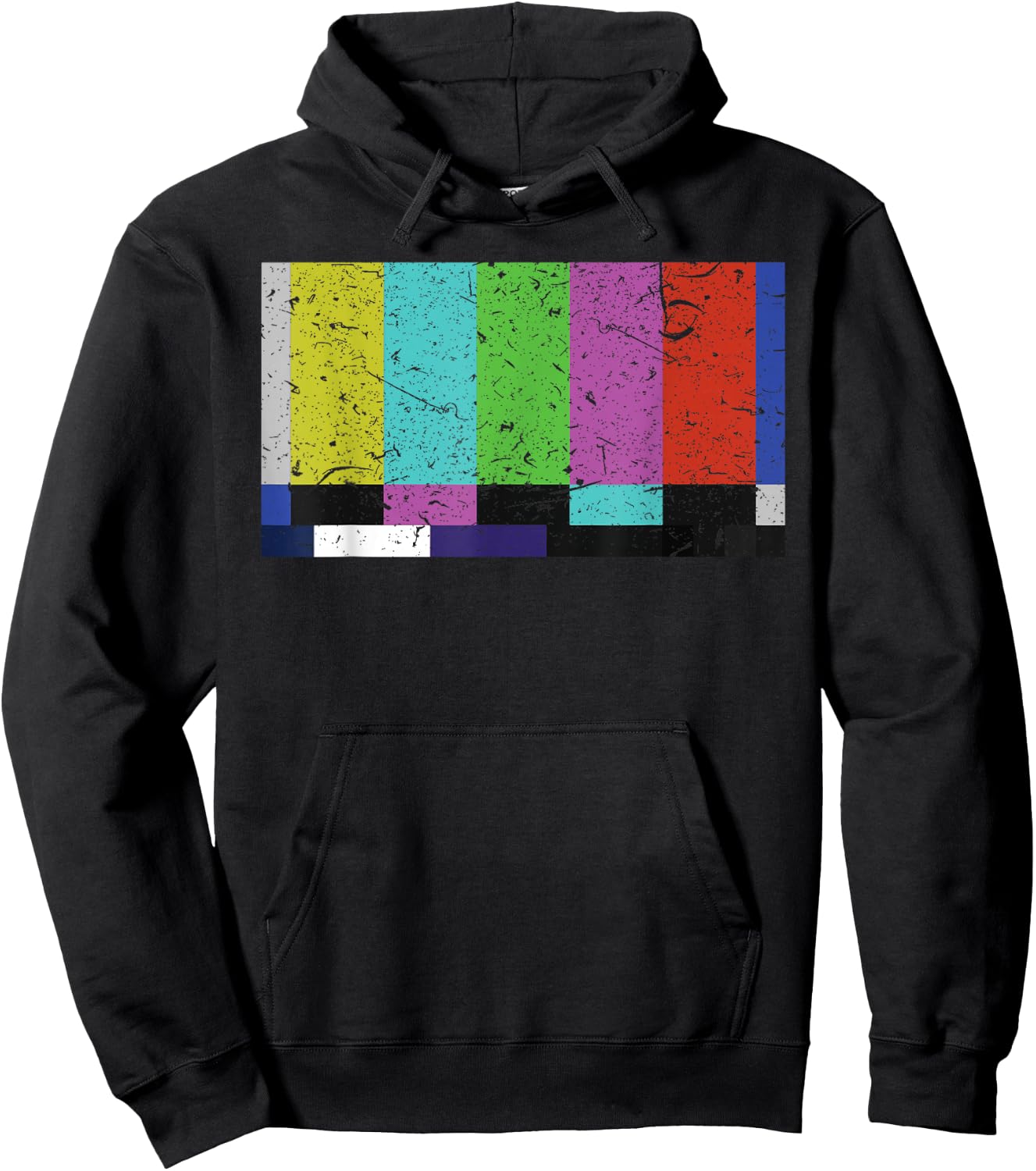 Vintage TV Test Pattern Colour Bars Graphic Design Presents Hoodie - Hoodie | Black