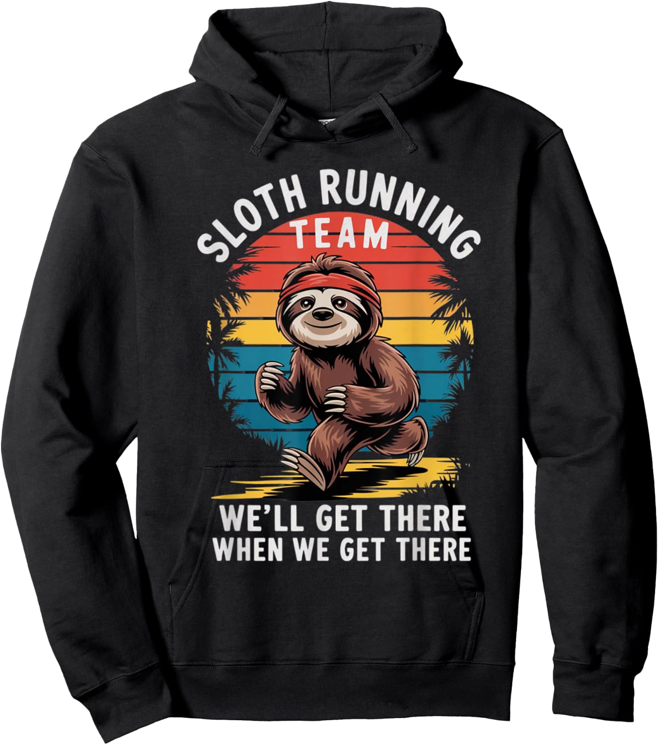 sloth running team Jogger Cardio Hoodie - Hoodie | Black