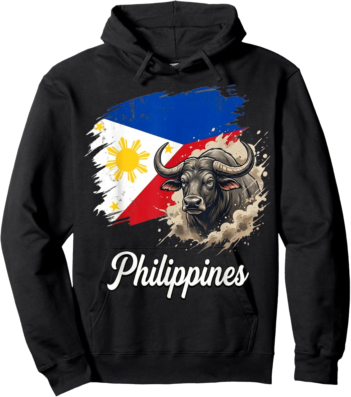 Philippines Flag Carabao Filipino Pride Design Hoodie - Hoodie | Black