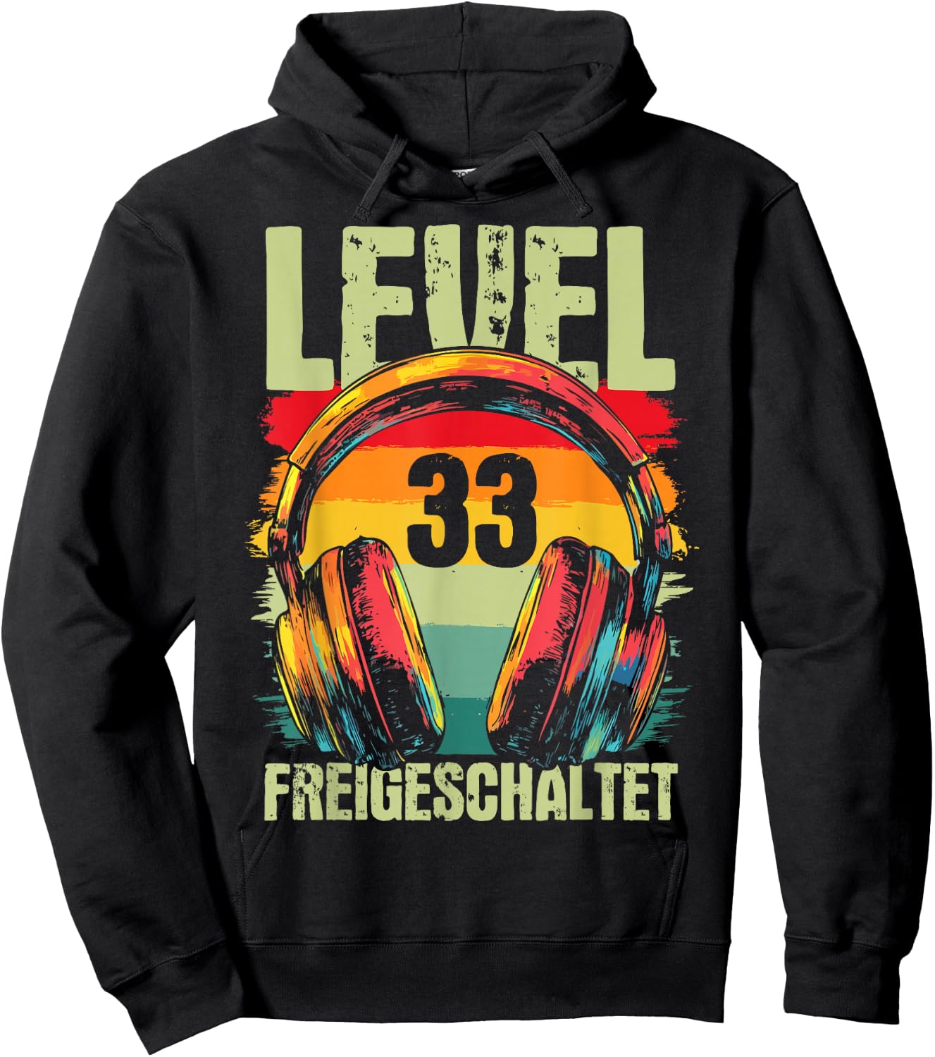 33rd Birthday Men's Video Gamer Level 33 Unlocked Man , black Hoodie - Hoodie | Black