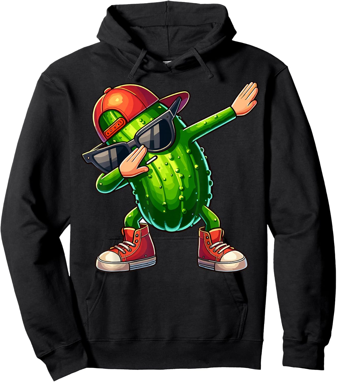 Dabbing Pickle Dancing Cucumber Lover Funny Pickle Hoodie - Hoodie | Black