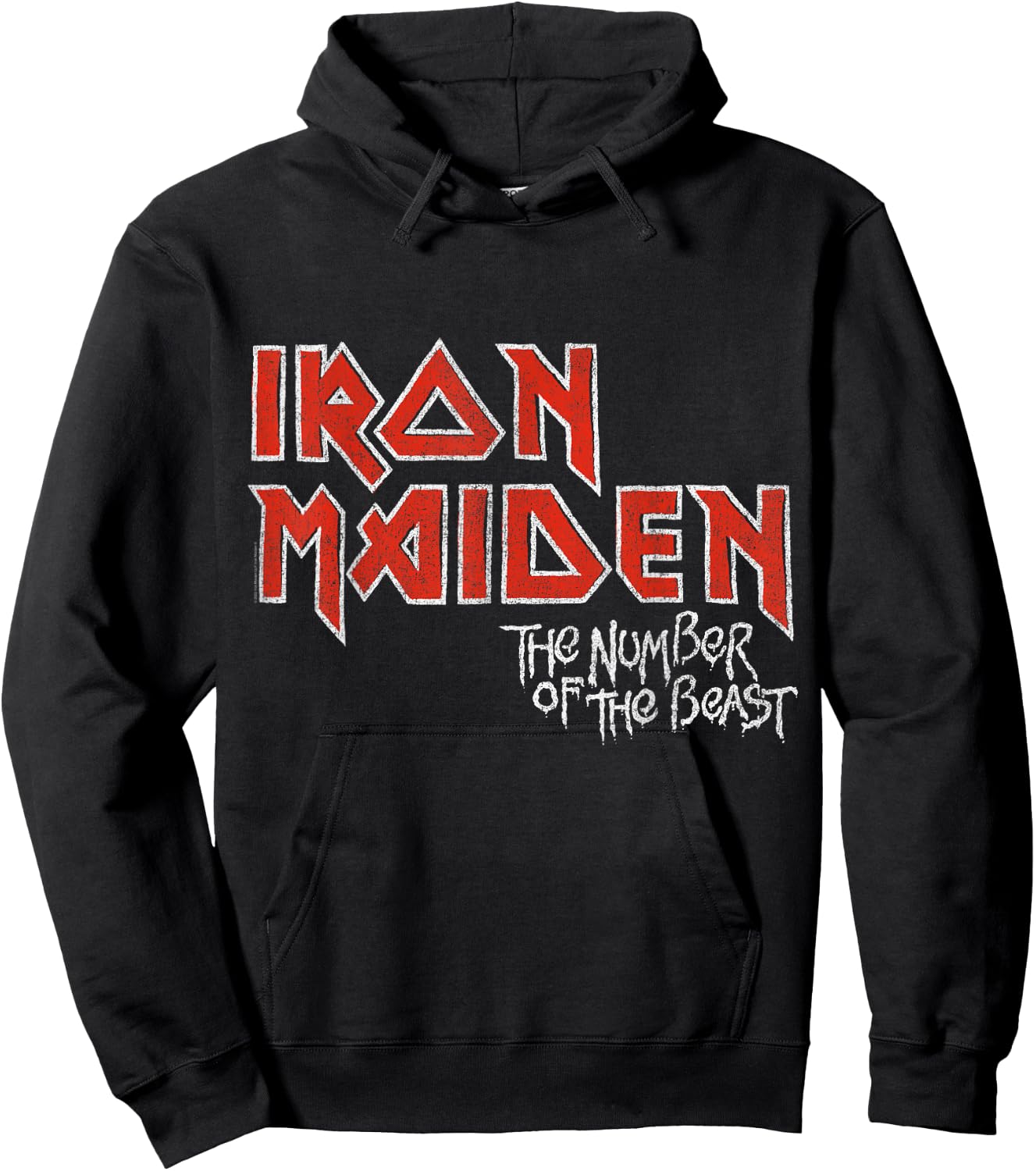 Iron Maiden_Vintage Stacked NOTB Logo Hoodie - Hoodie | Black