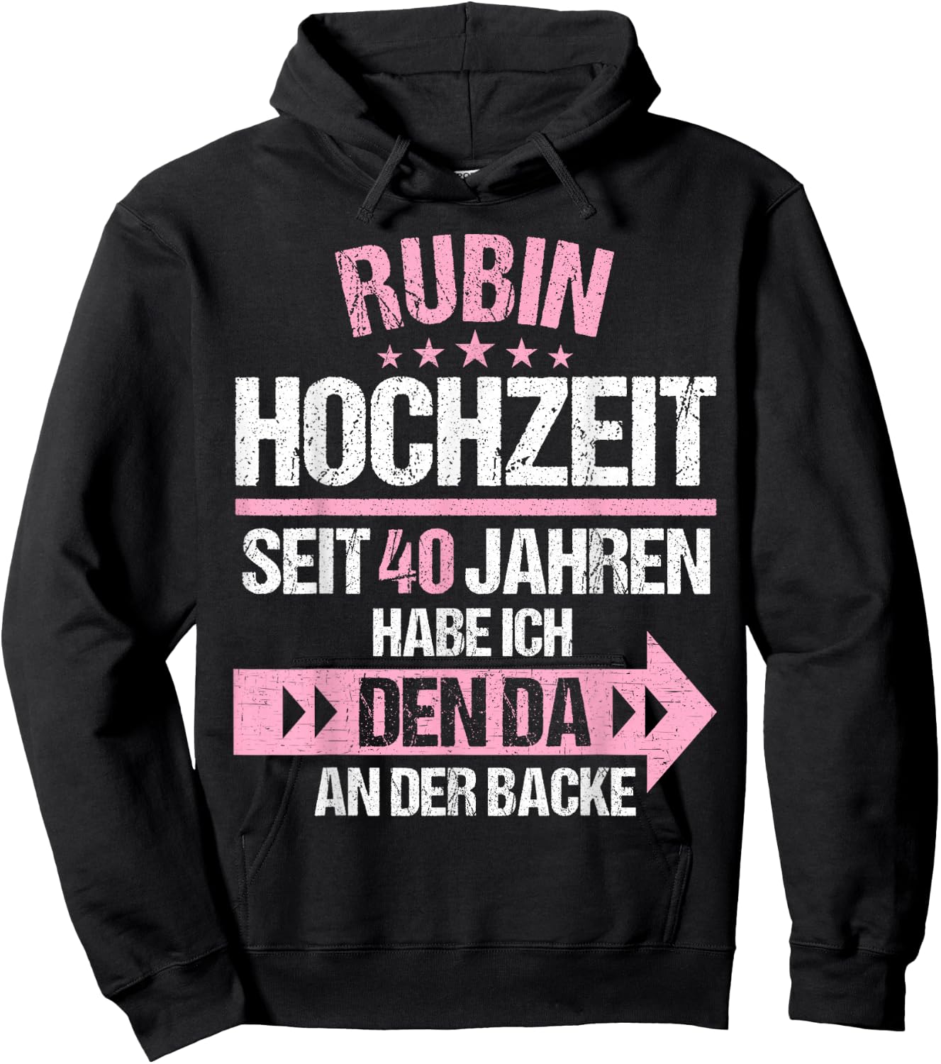 40 Jahre verheiratet Rubin Hochzeit 40.Hochzeitstag Hoodie - Hoodie | Black