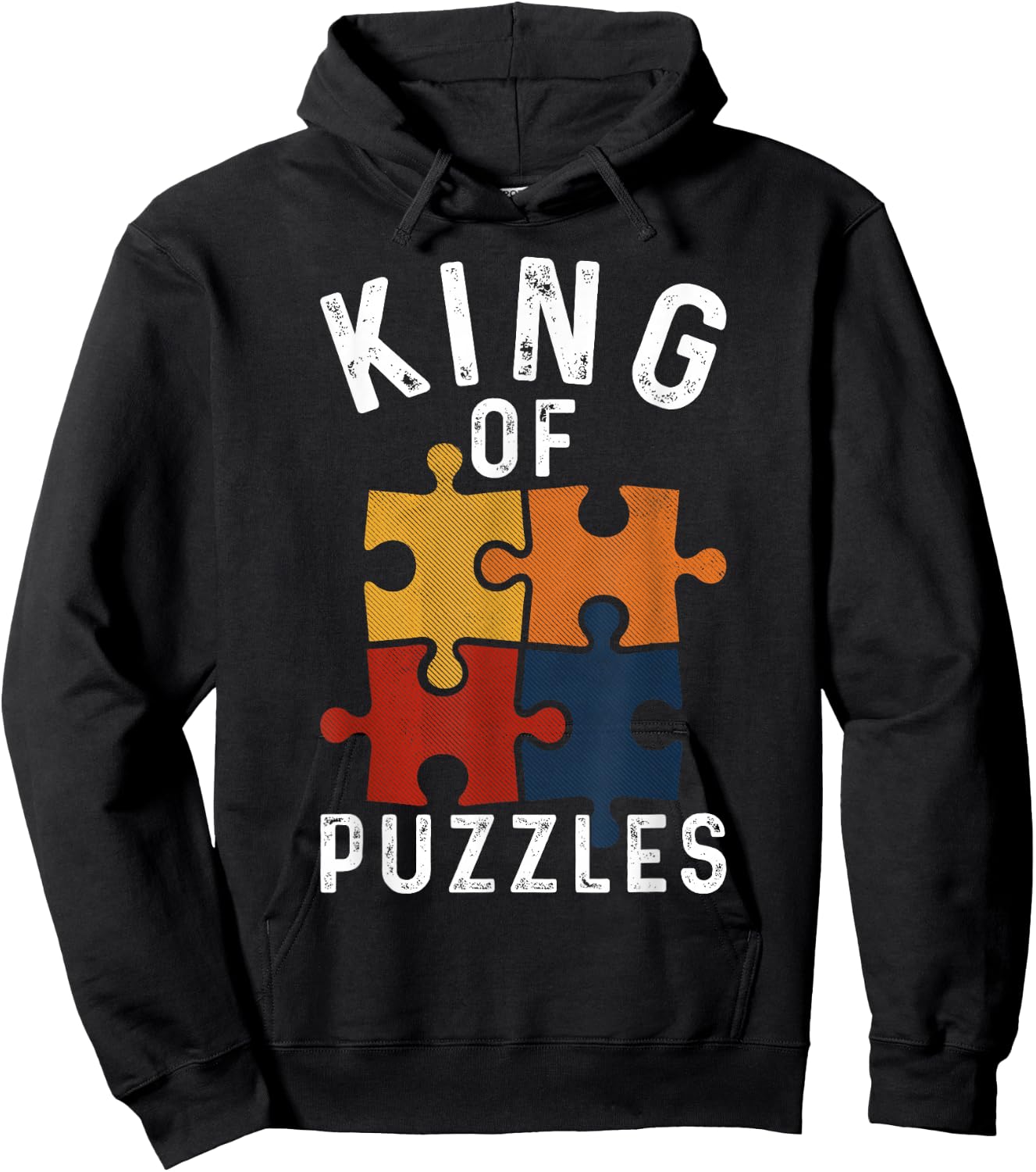 King Of Puzzles Retro Jigsaw Puzzle Lover Graphic Hoodie - Hoodie | Black