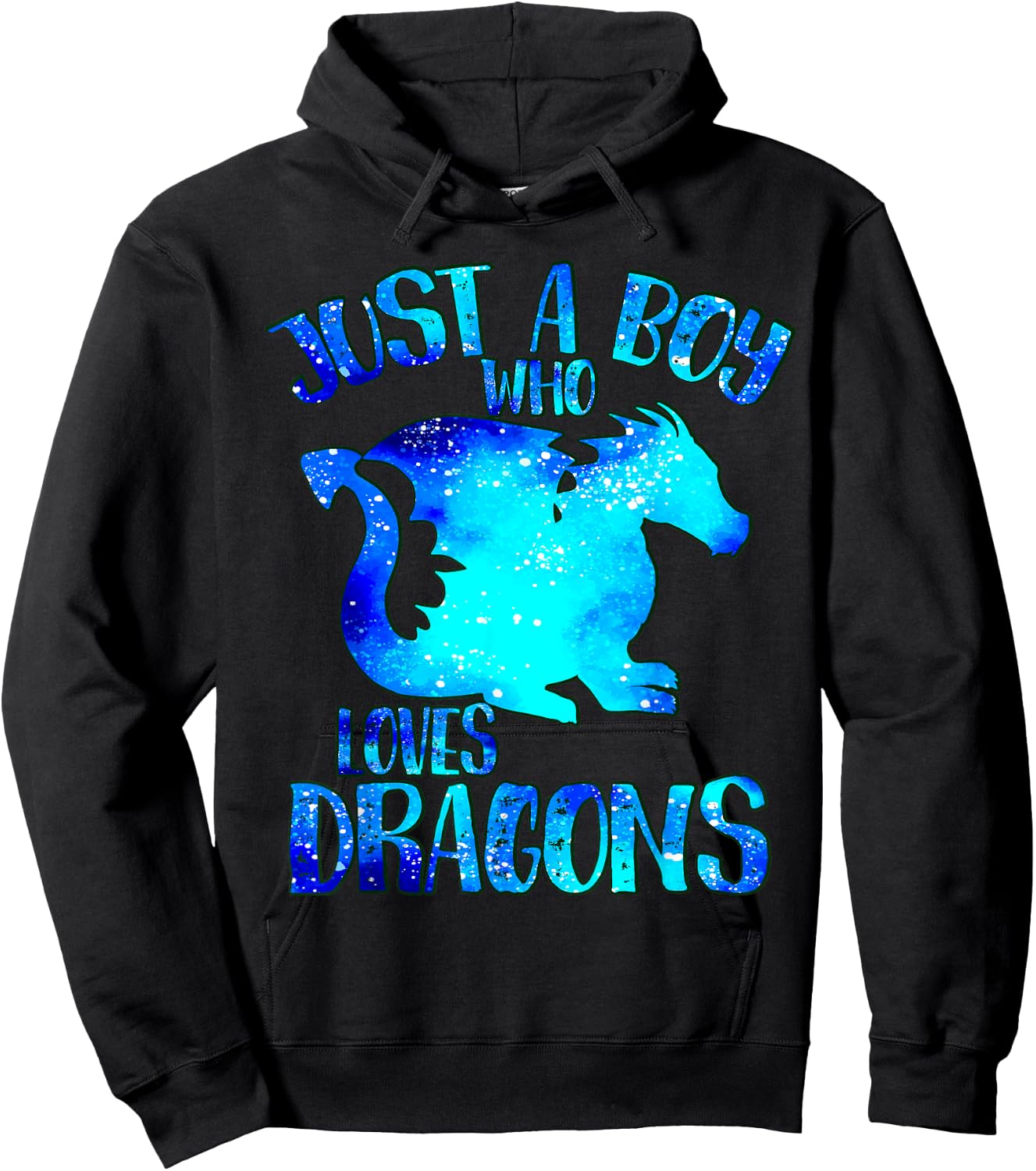 Just a Boy Who Loves Dragons Galaxy Dragon Cool Boys Theme Hoodie - Hoodie | Black