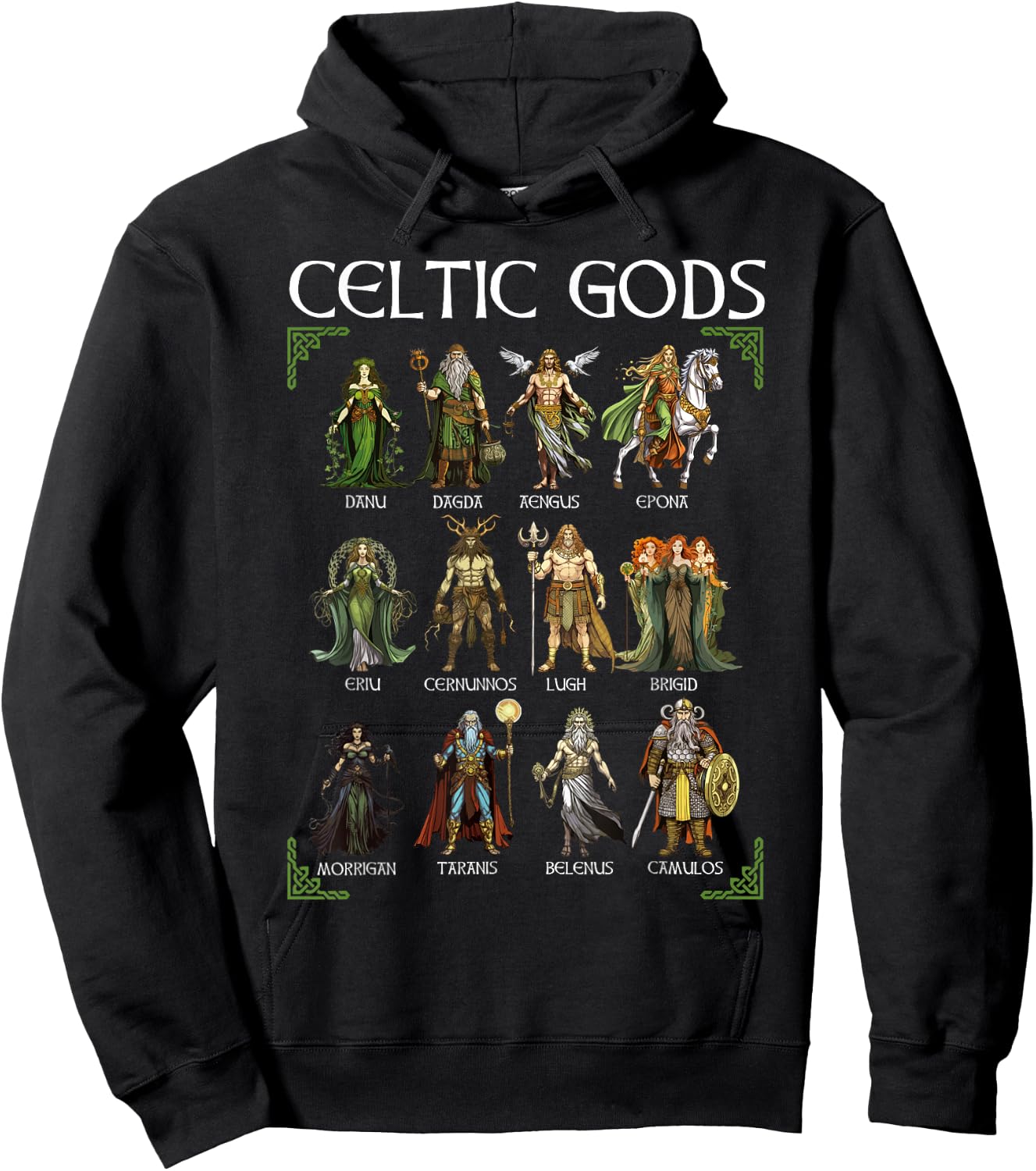 Celtic Mythology Viking Warrior Gods Nordic Irish Scottish , Black, S Hoodie - Hoodie | Black