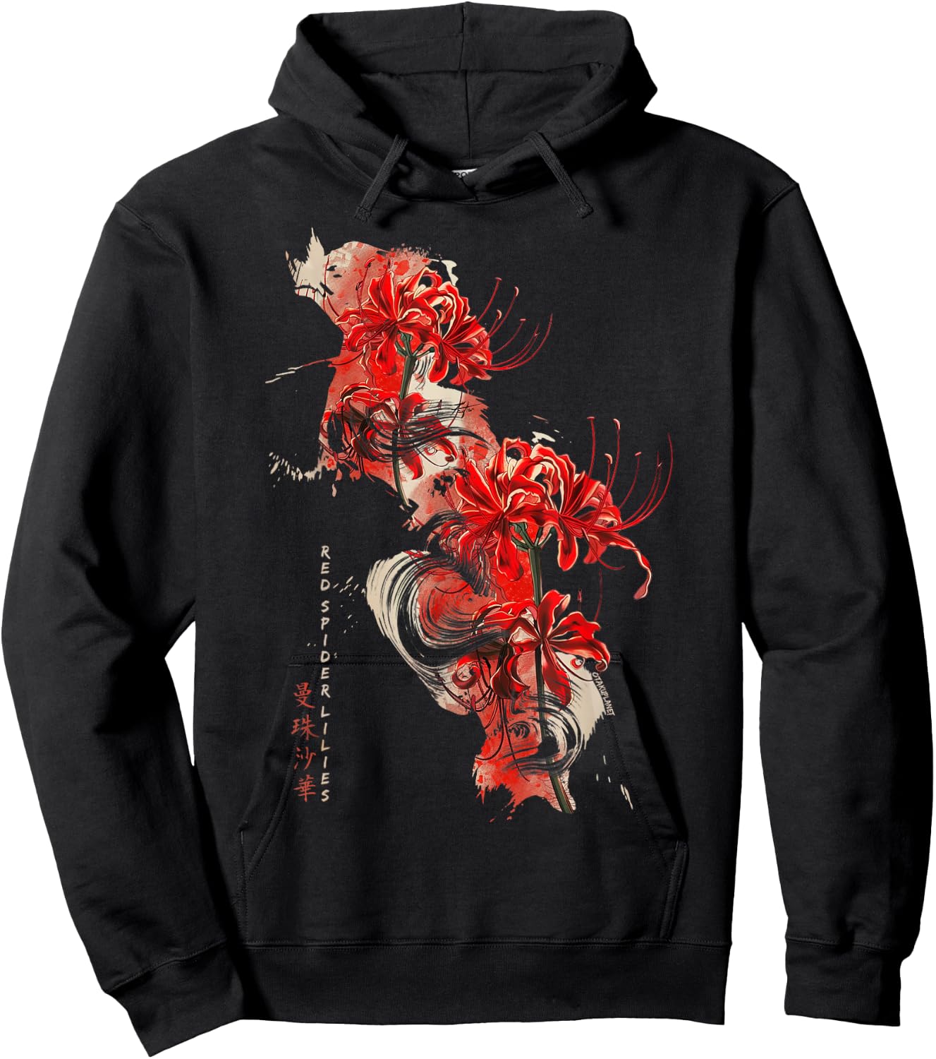 Retro Spider Lily in Soft Grunge Flower Pastel Goth Japanese , Black, S Hoodie - Hoodie | Black