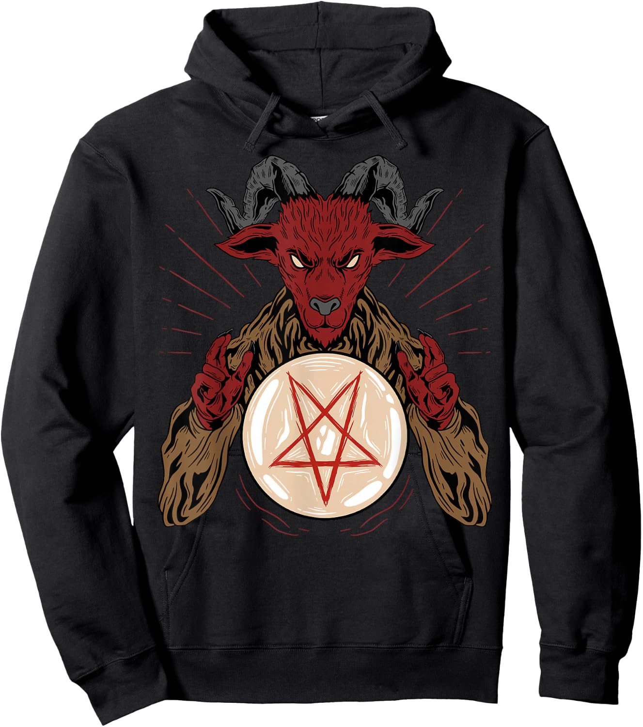 Lucifer Sigil Pentagram Occult Satanic Baphomet Hoodie - Hoodie | Black