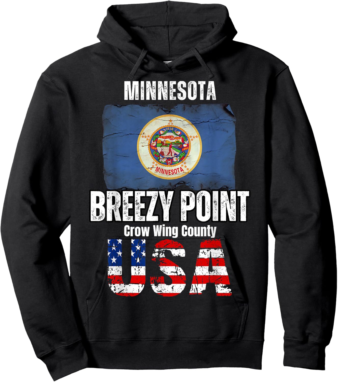 Breezy Point, Minnesota MN, Crow Wing County Hoodie - Hoodie | Black