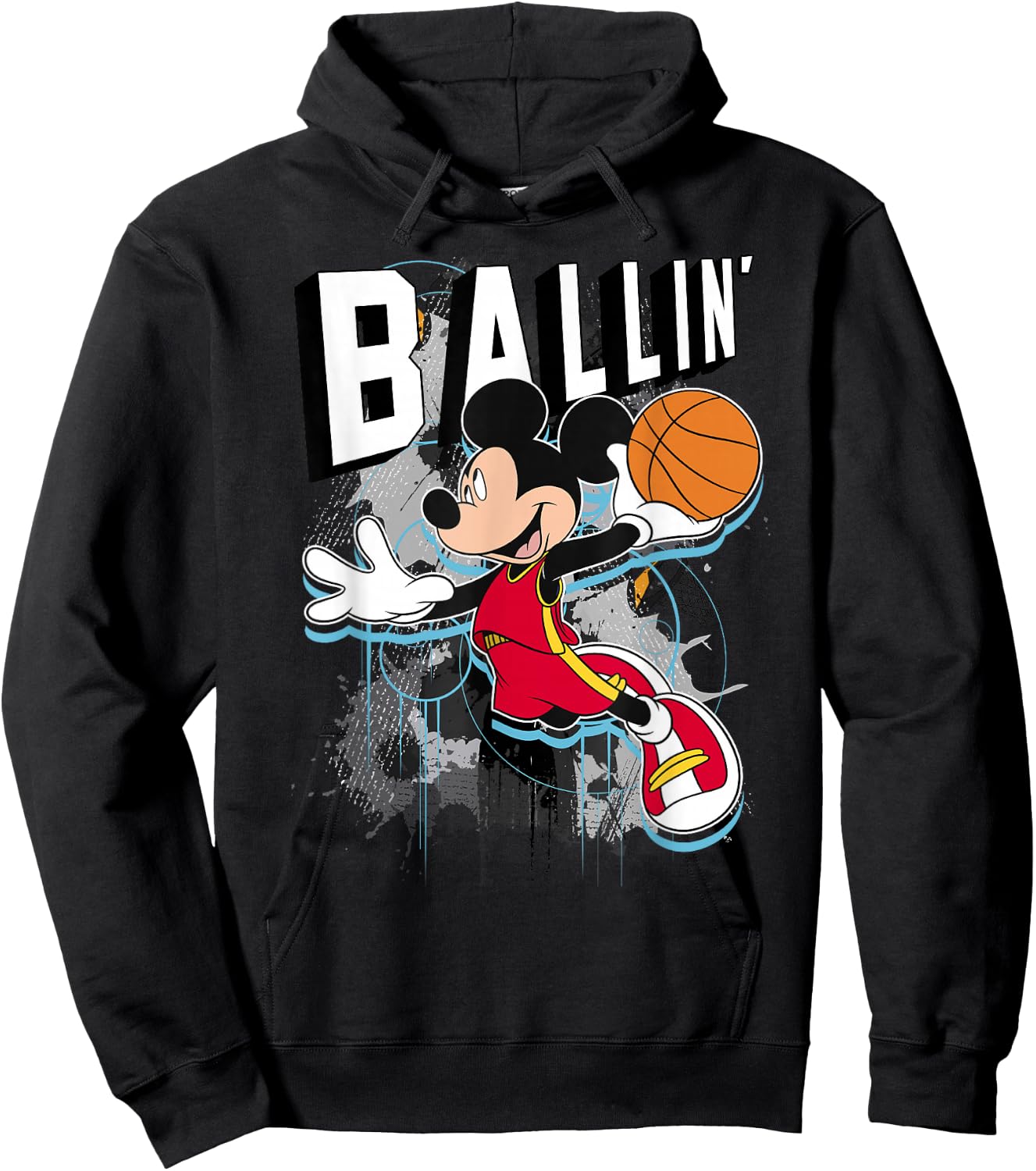 Disney Mickey Mouse Ballin' Portrait Hoodie - Hoodie | Black