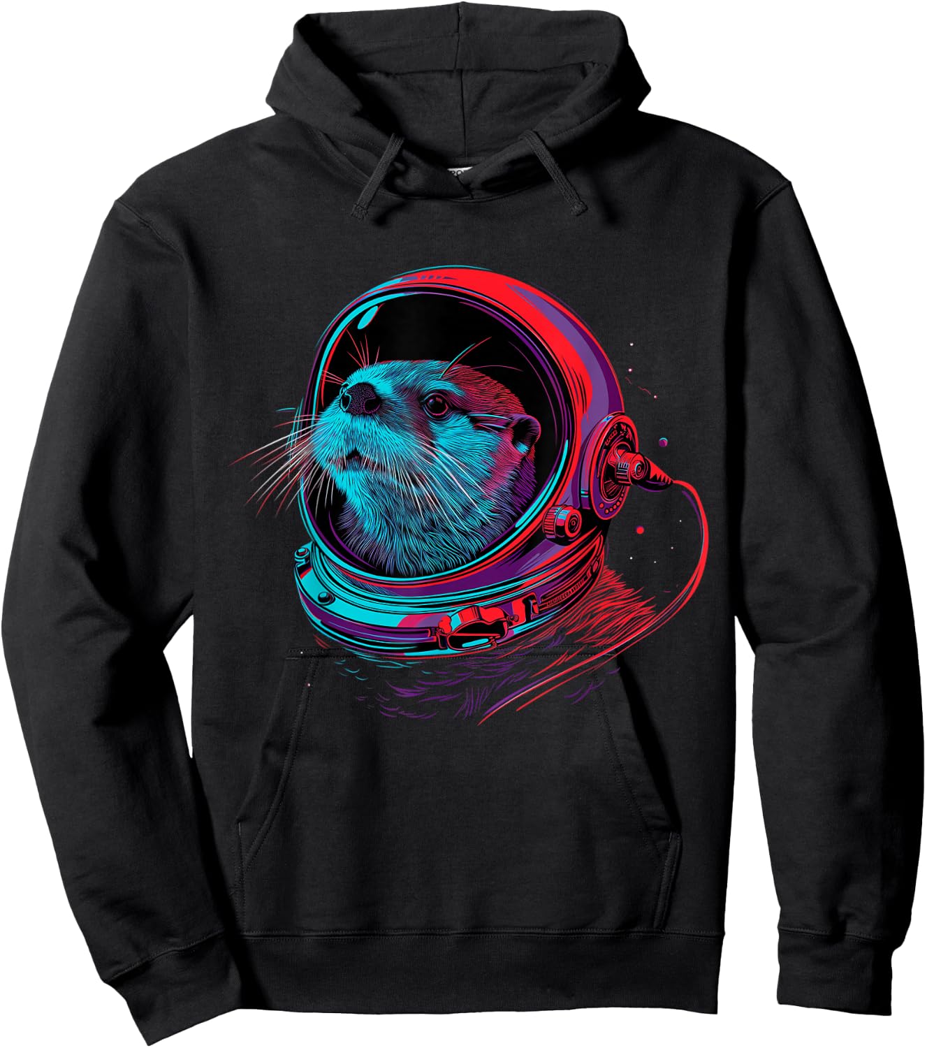 Otter Astronaut Funny Animal Sea Otter Space Hoodie - Hoodie | Black