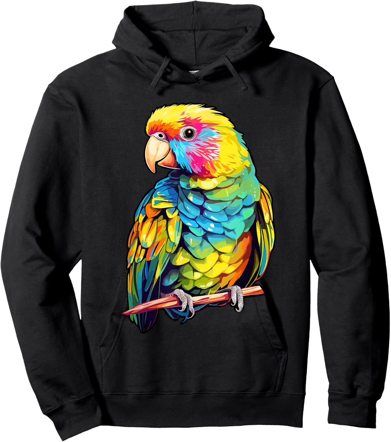 Colorful Parakeet Bird Lover Tie-Dye Budgerigar Budgie Hoodie - Hoodie | Black