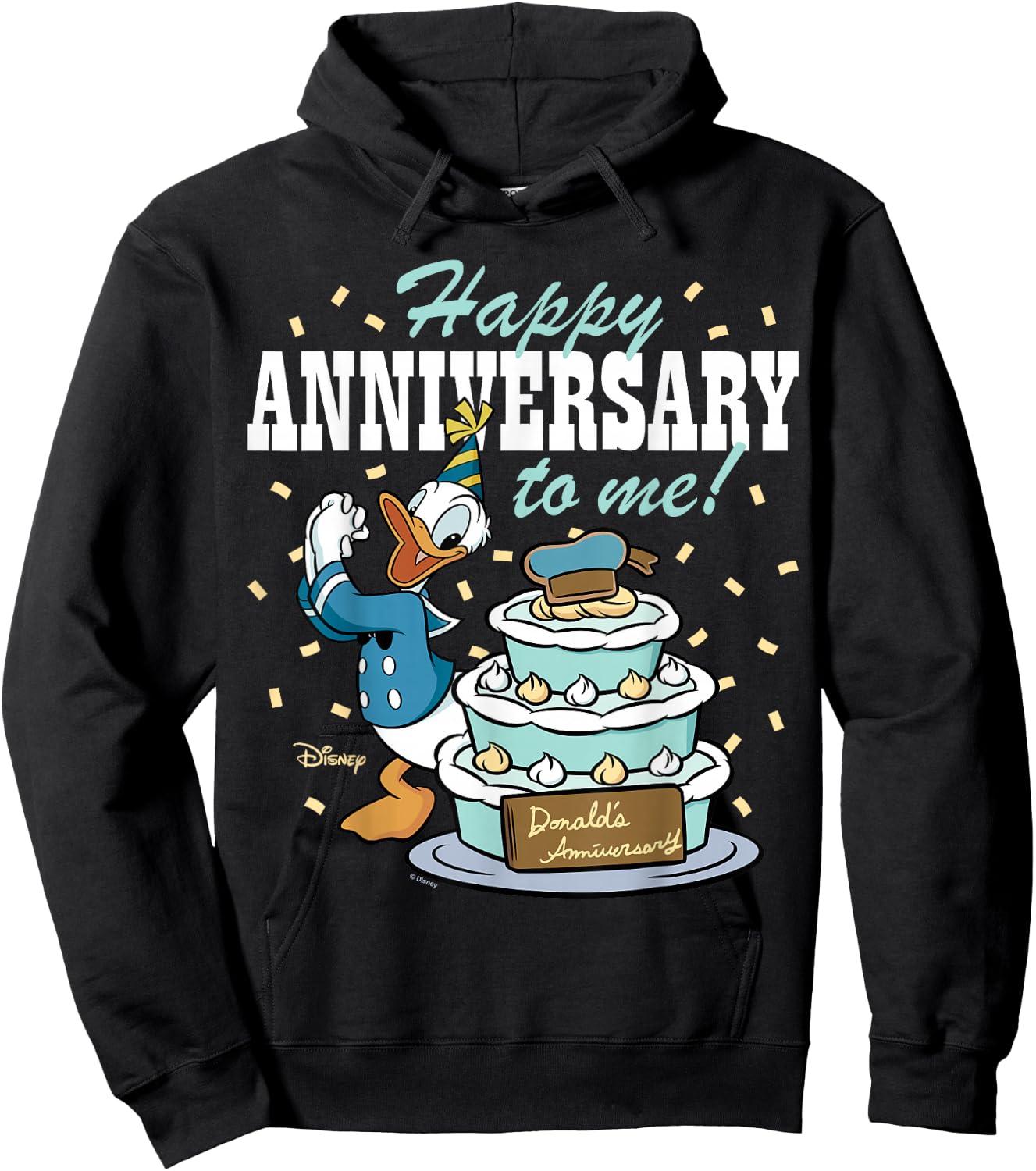 Donald Duck - Happy Anniversary To Me Hoodie - Hoodie | Black