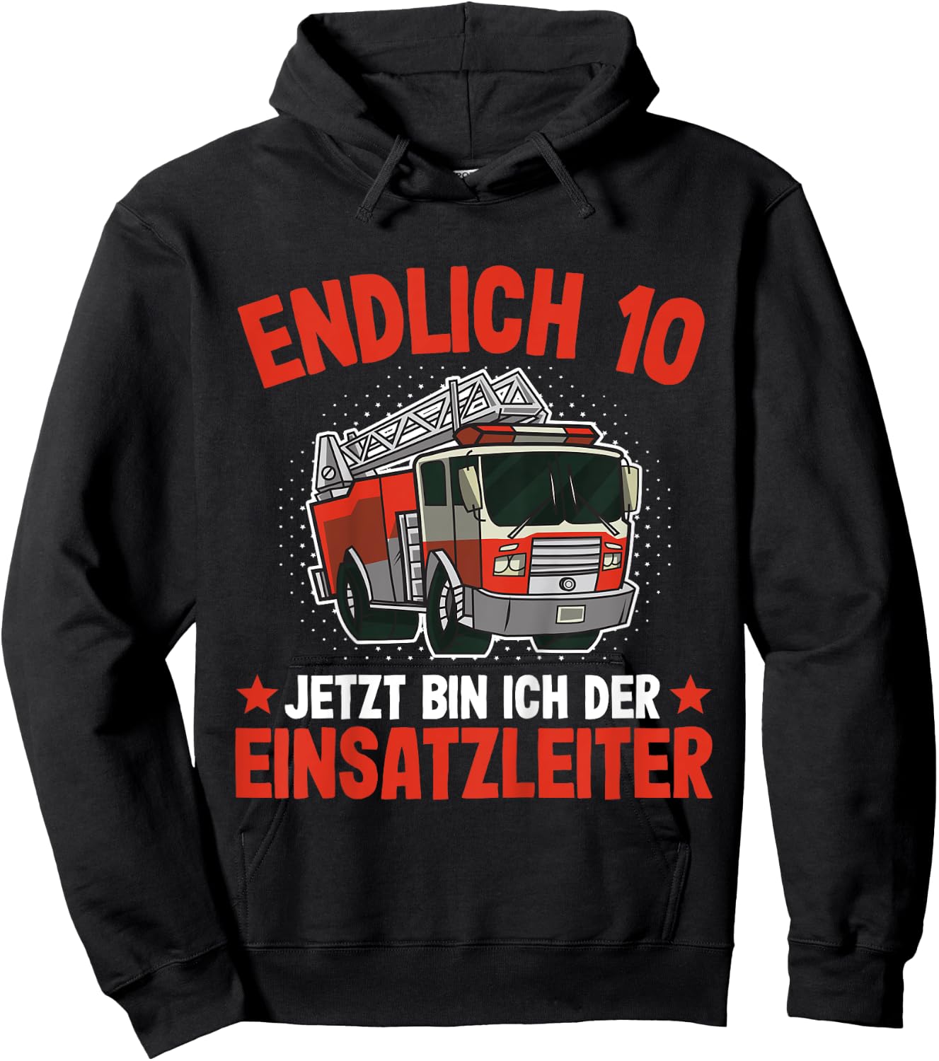 Children's Fire Brigade 10th Birthday Boy Fire Brigade, black, 80 Hoodie - Hoodie | Black