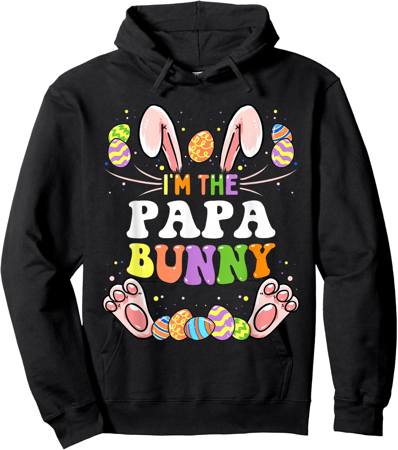 I'm The Papa Bunny Matching Family Easter Party Hoodie - Hoodie | Black