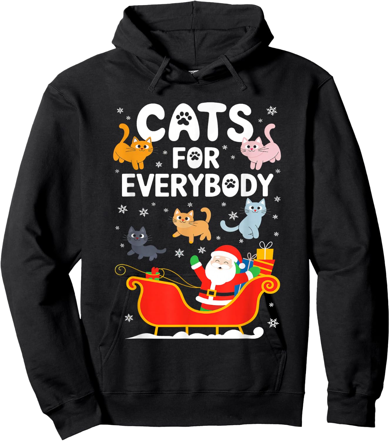 Cats For Everybody Shirt XMas Adult Kids Men Women Christmas Hoodie - Hoodie | Black