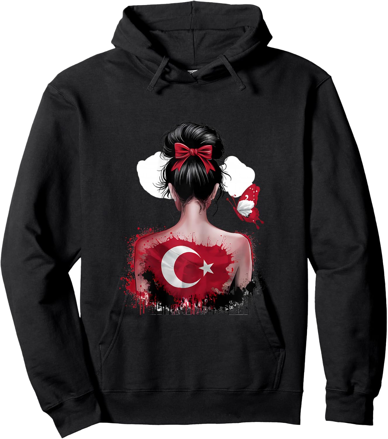 Turkish Girl Türkisches Mädchen Türkiye Flagge Damen 2024 Hoodie - Hoodie | Black