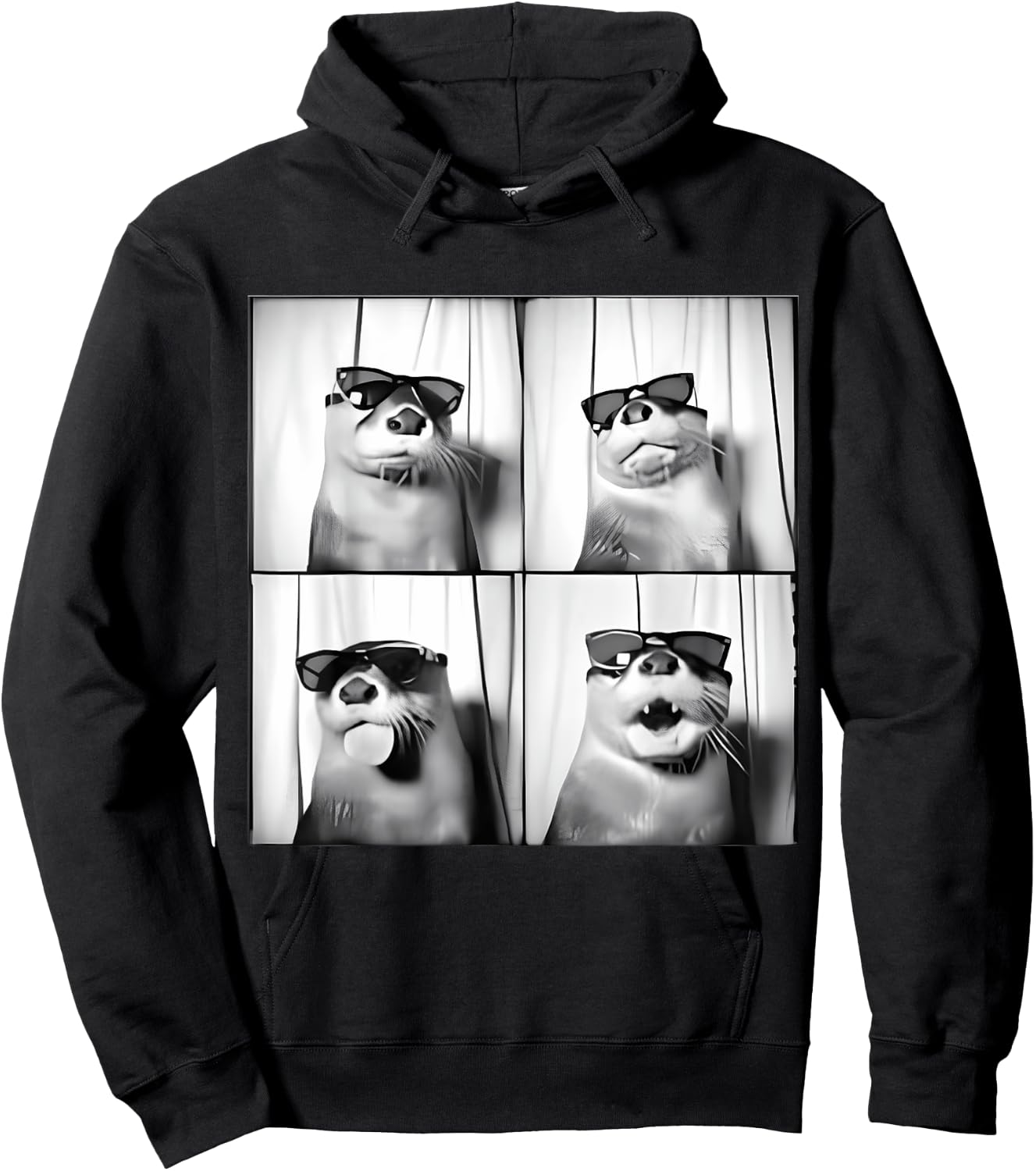 Funny Otter in Sunglasses Love Otters Sea Otter Lover Hoodie - Hoodie | Black