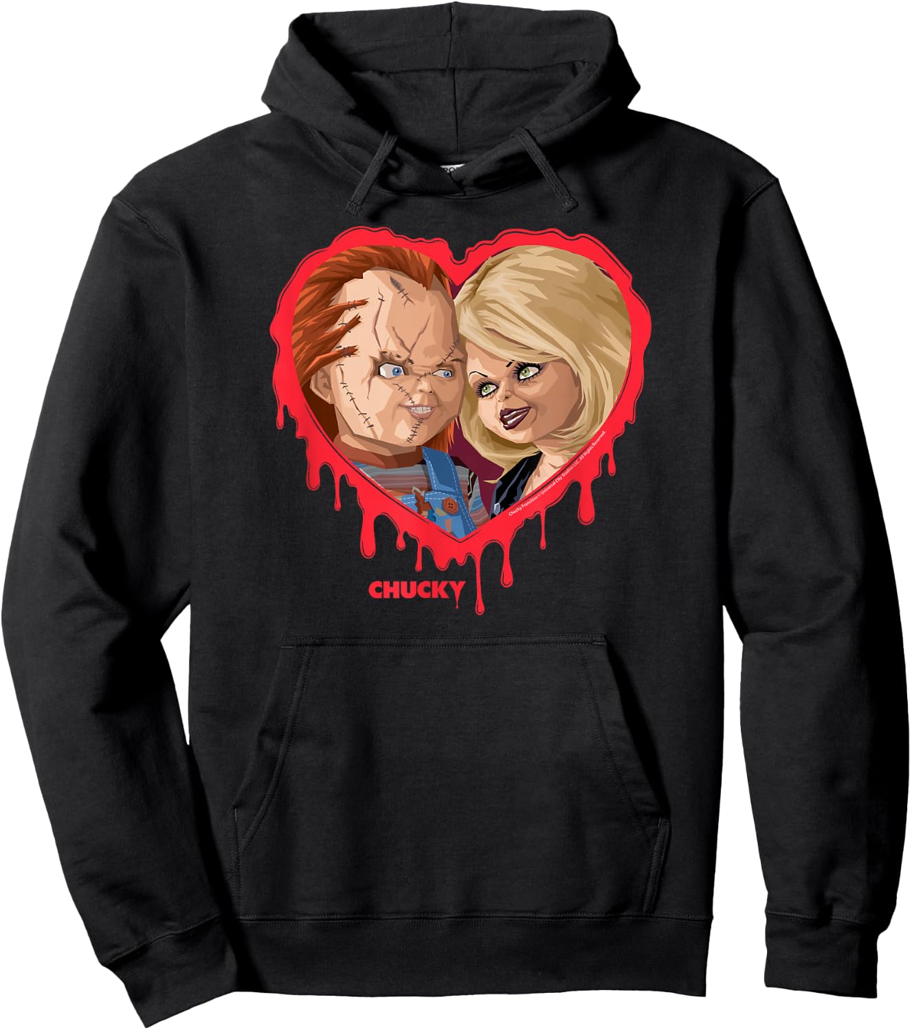 Chucky & Tiffany Bleeding Heart Hoodie - Hoodie | Black