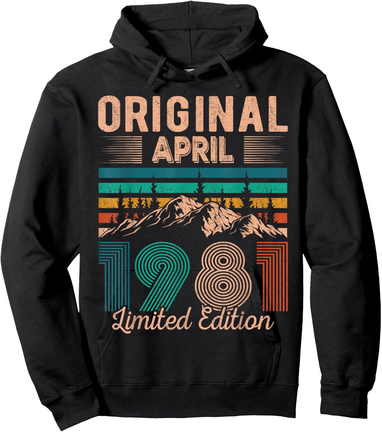 Original April 1981 Born in April 1981 Birthday Hoodie - Hoodie | Black