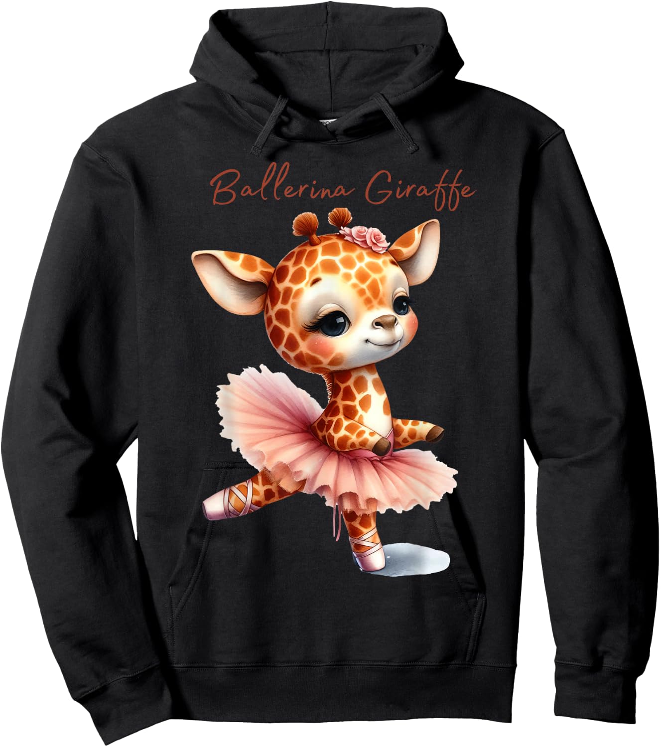Watercolor Ballerina Giraffe Ballet Dancer Ballet Teacher Hoodie - Hoodie | Black