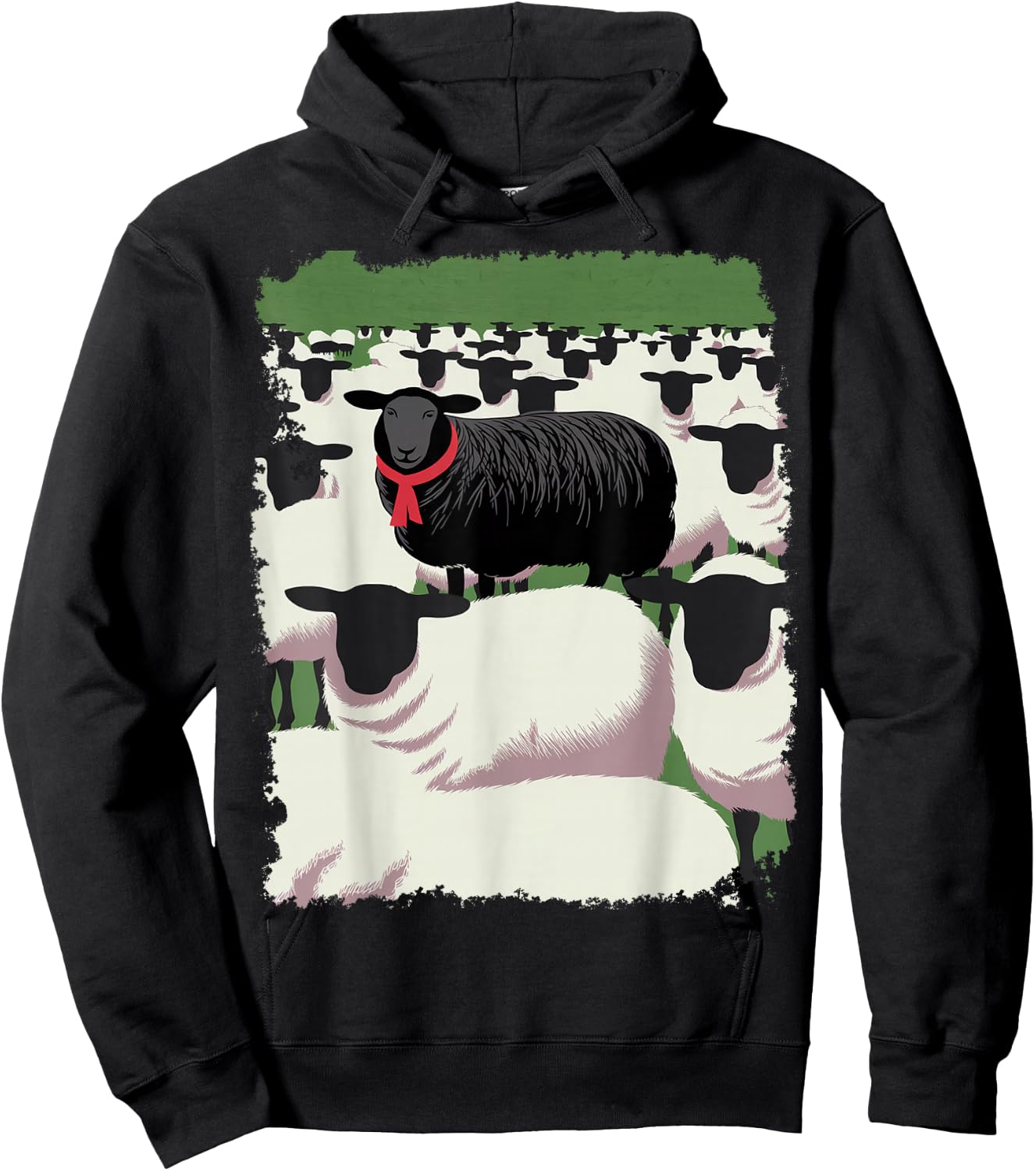 White Sheep Black Design Hoodie - Hoodie | Black