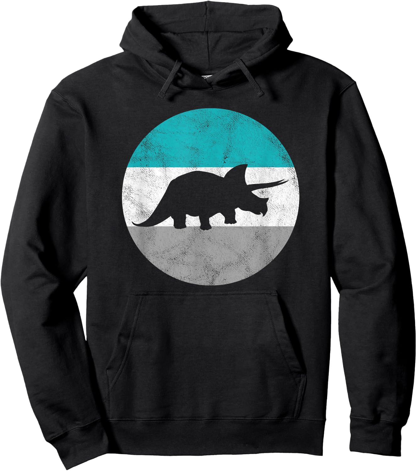 Triceratops Dinosaur Retro Gift Women Boys & Girls Hoodie - Hoodie | Black