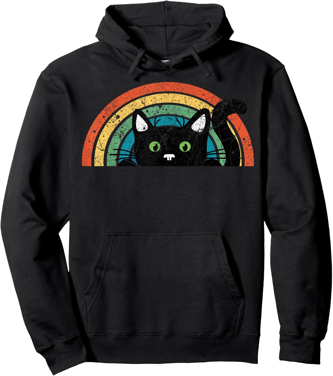 Vintage Schwarze Katze Retro für Katzenliebhaber, Katzenmutter, Katzenvater Hoodie - Hoodie | Black