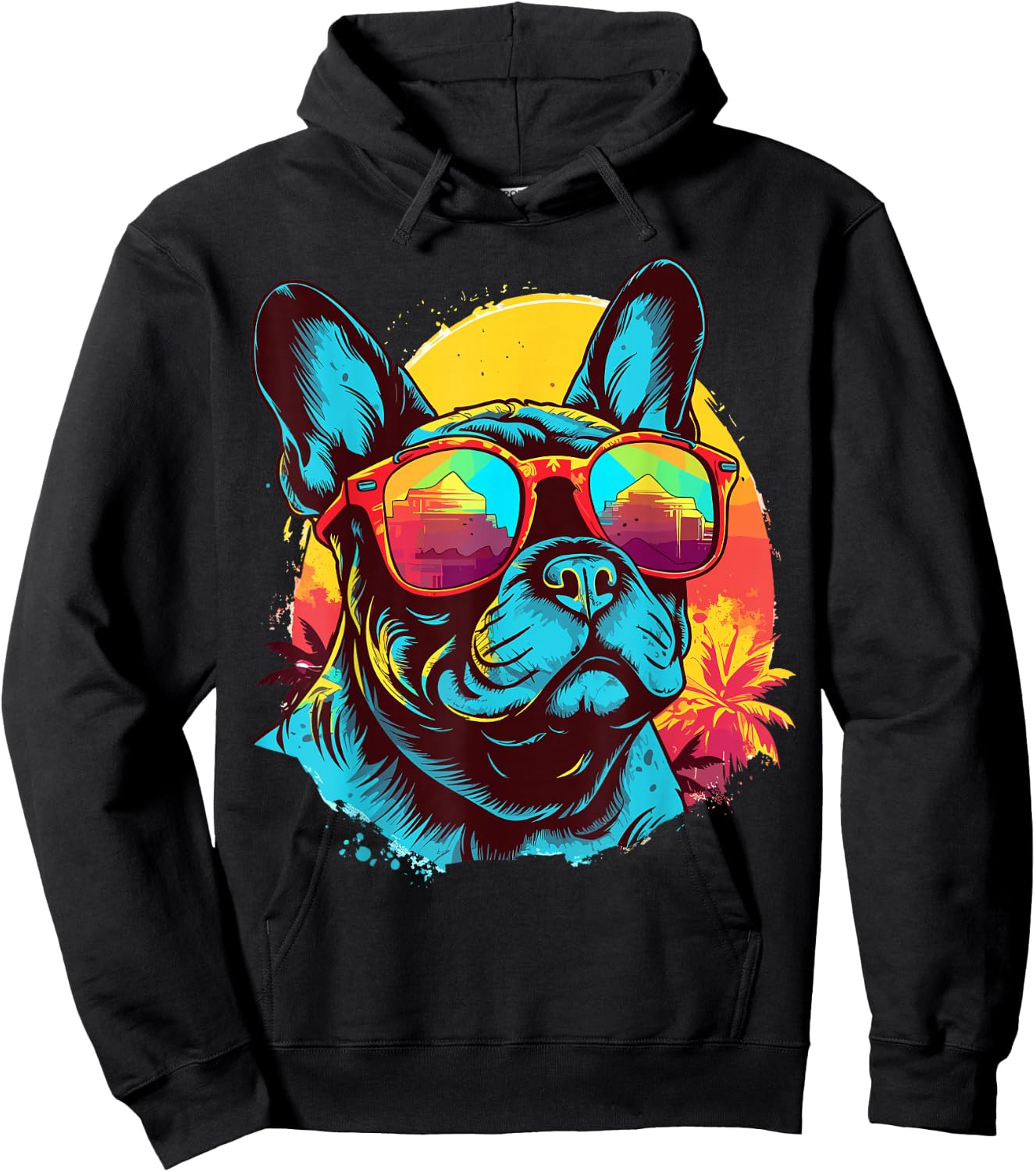 Watercolor French Bulldog Women Kids Hoodie - Hoodie | Black