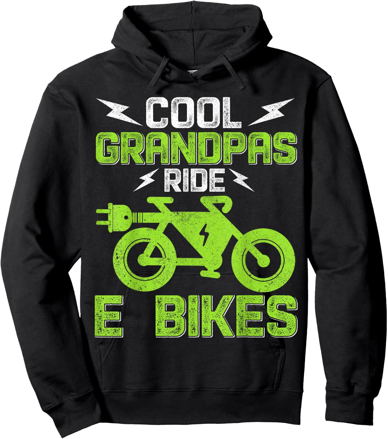 Cool Grandpas Ride E-Bikes E-Bike Cycling Hoodie - Hoodie | Black