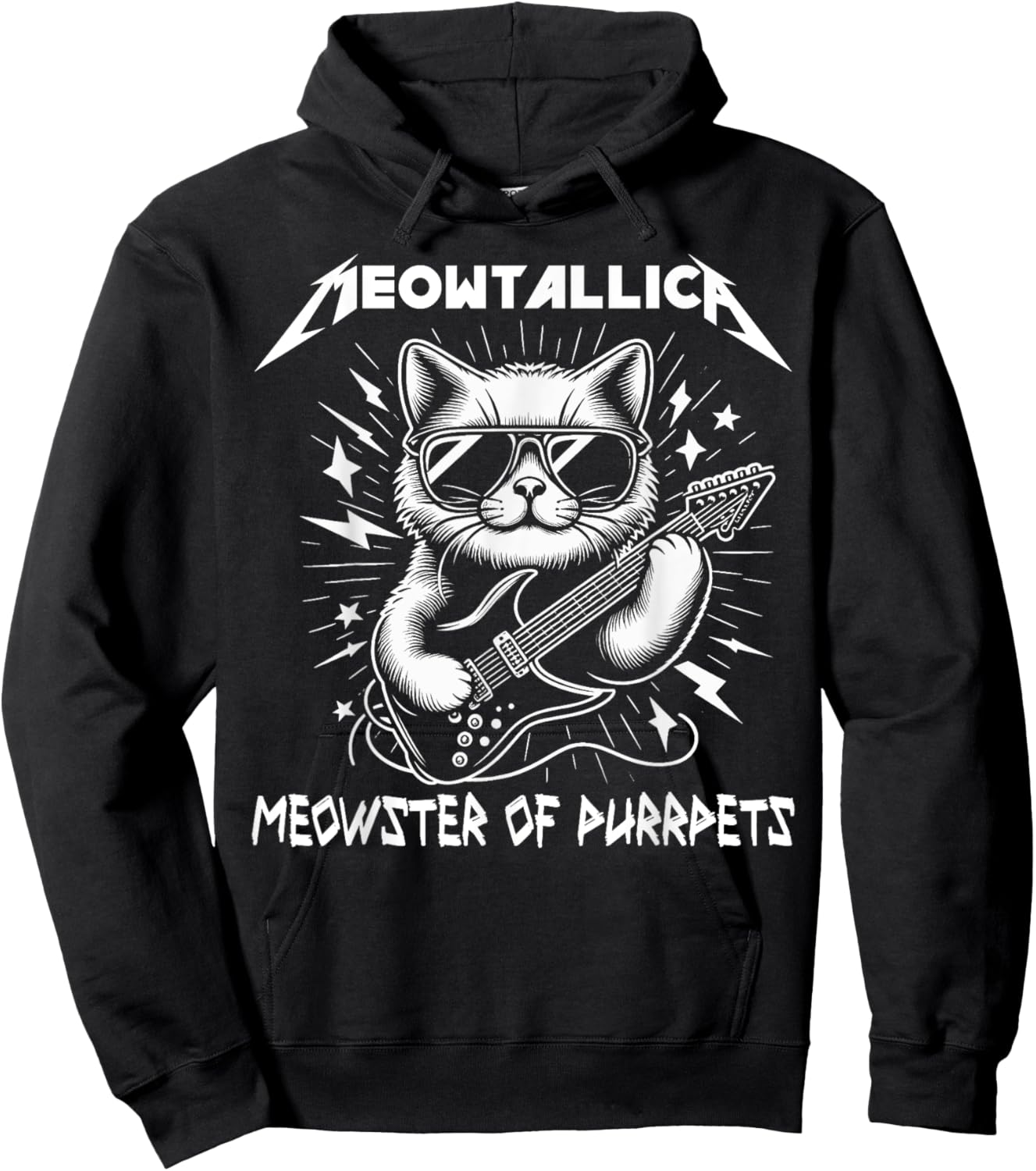 Meowtallica Meowster Of Purrpets - Funny Cat Men Women Kids Hoodie - Hoodie | Black