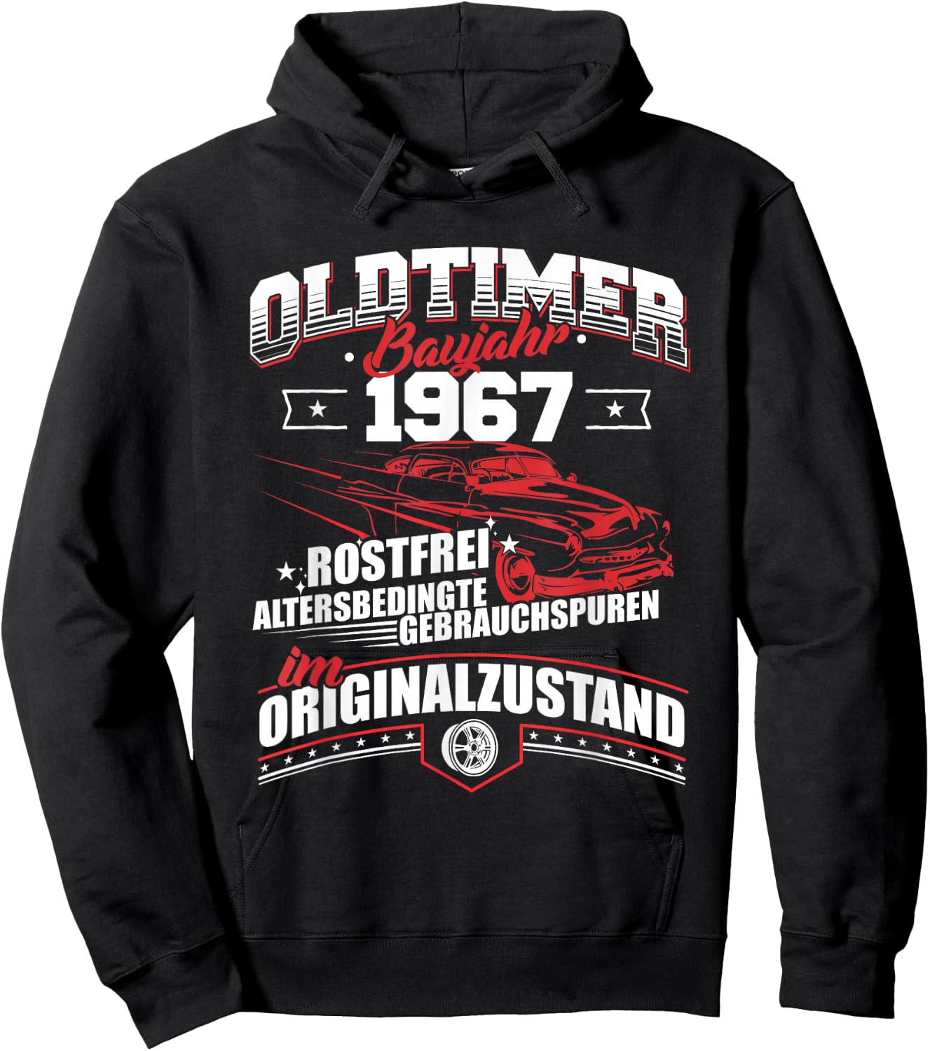 Oldtimer Baujahr 1967 Jahrgang Geburtsjahr Geburtstag Hoodie - Hoodie | Black