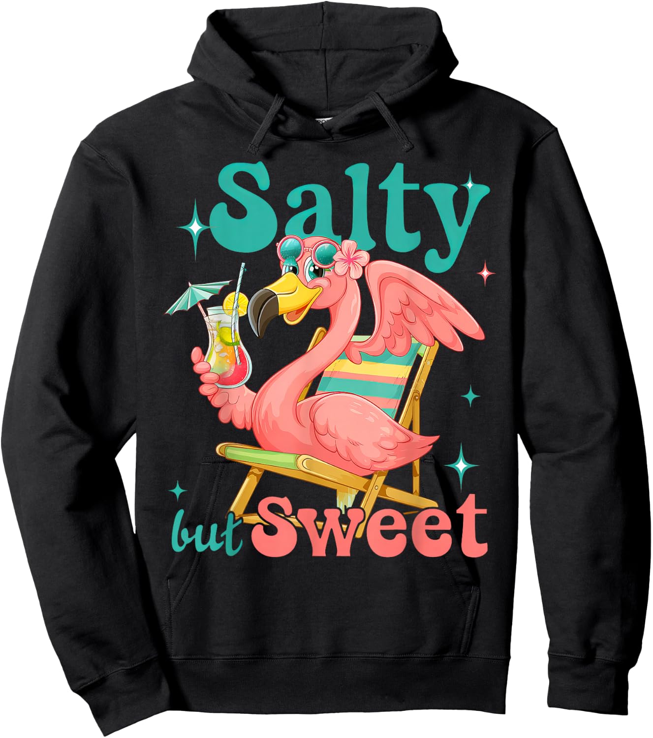 Salty But Sweet Flamingo Bird Hoodie - Hoodie | Black
