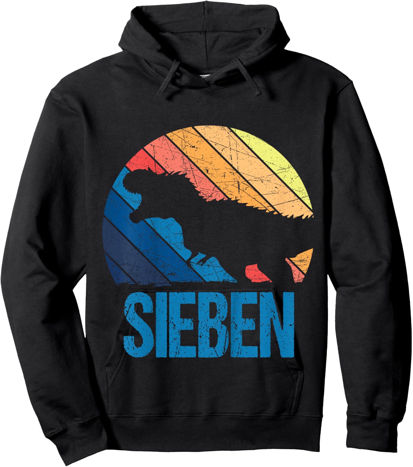 Dino 7 Jahre | Dinosaurier | 7. Geburtstag Junge Dino-Fan Hoodie - Hoodie | Black