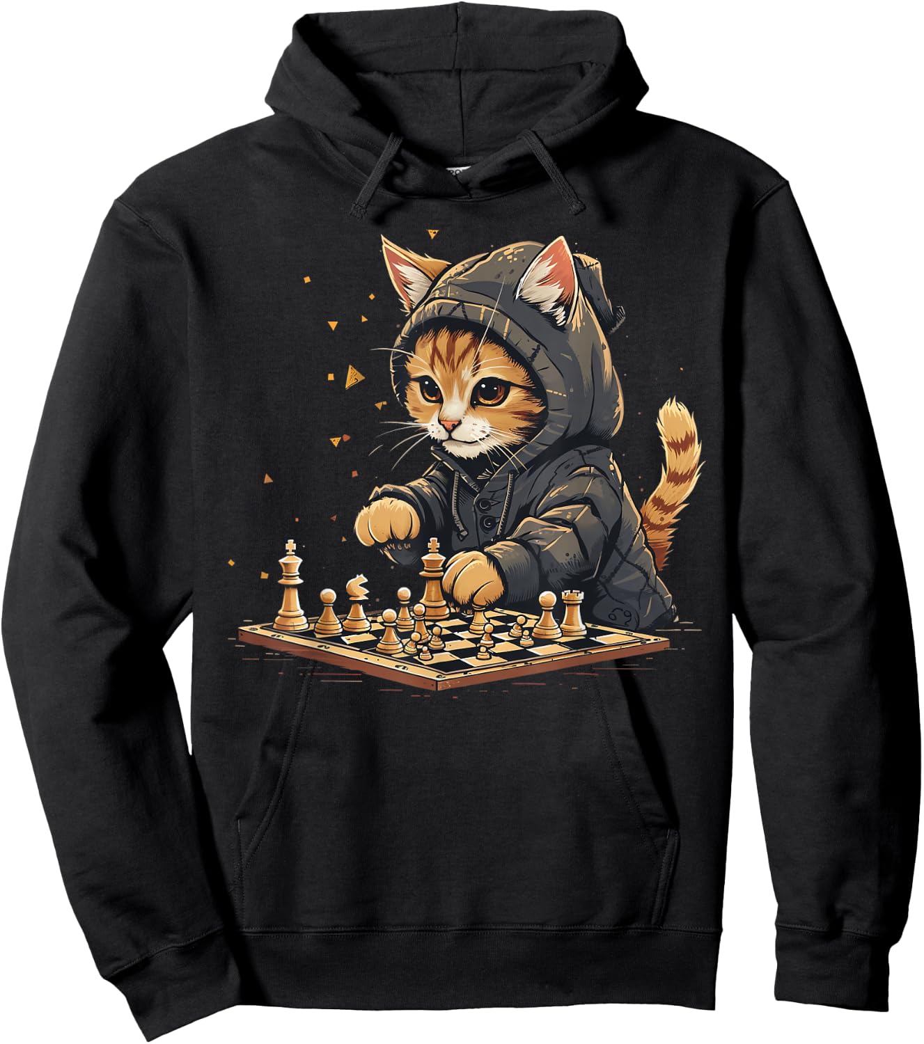 Chess Men's Women's & Children's Cat Chess Player Hoodie - Hoodie | Black