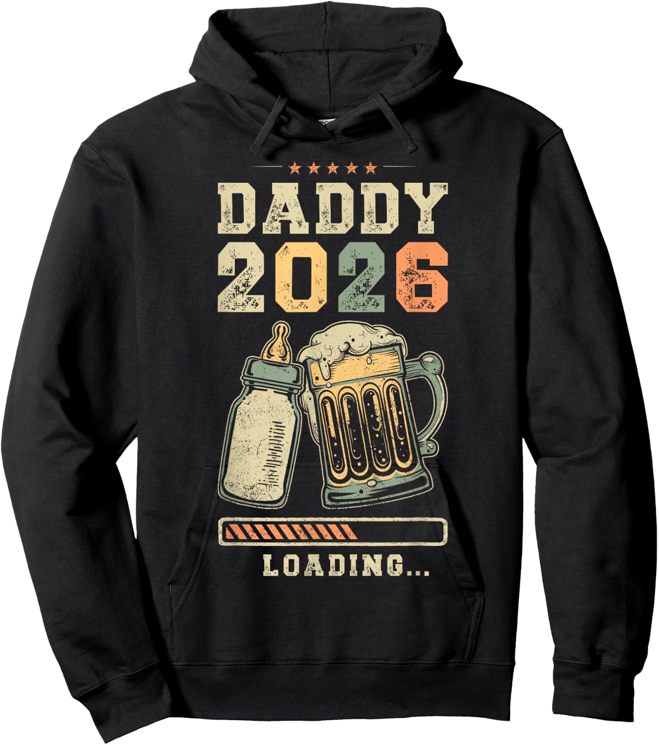 Daddy 2026 Loading, Fatherhood, Dad in the Making Hoodie - Hoodie | Black