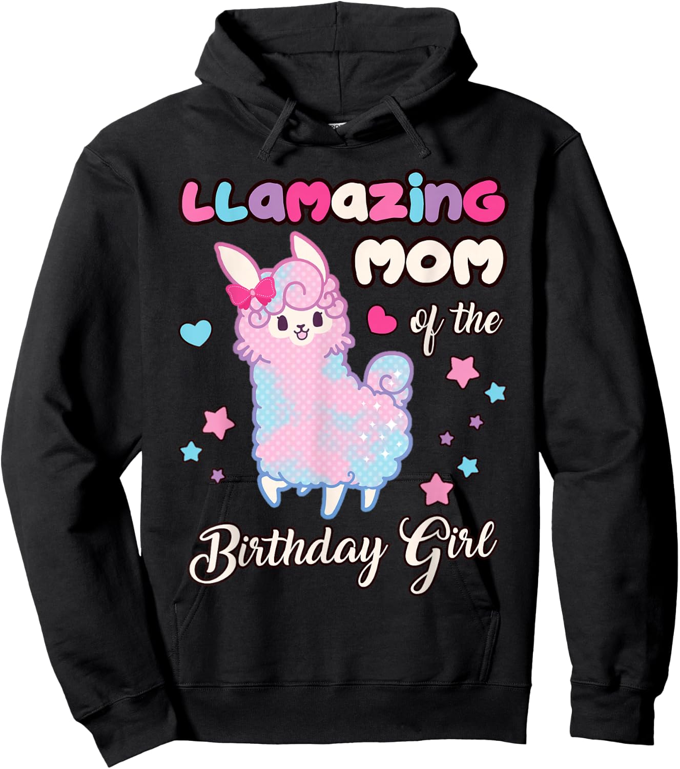 Llama Mom of the Birthday Girl Llamazing Mommy Mother Hoodie - Hoodie | Black