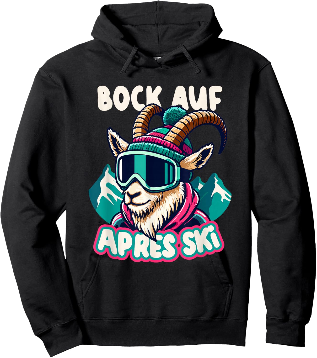 Bock auf Apres-Ski Holiday Winter Party Outfit , black Hoodie - Hoodie | Black