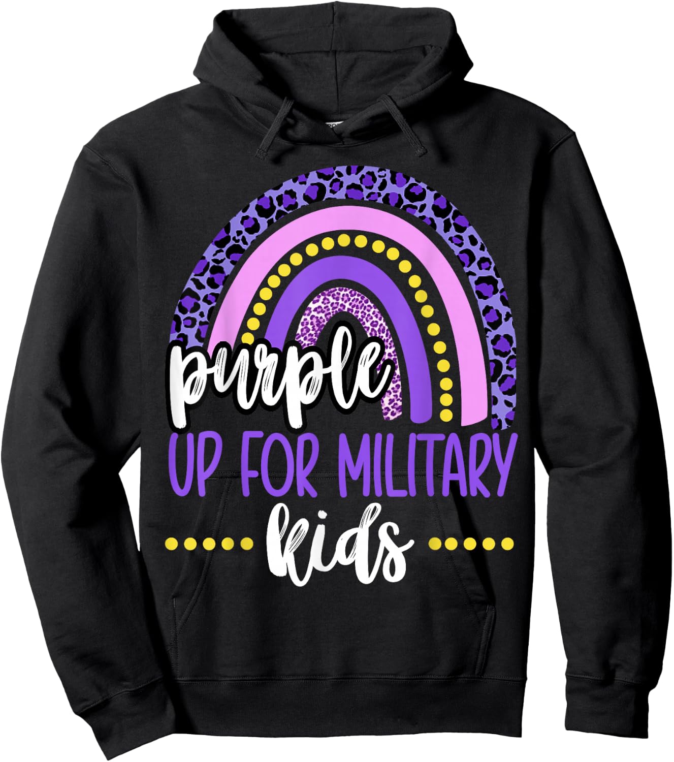 Purple up for Military Kids/Rainbow Military Child Month Small Hoodie - Hoodie | Black