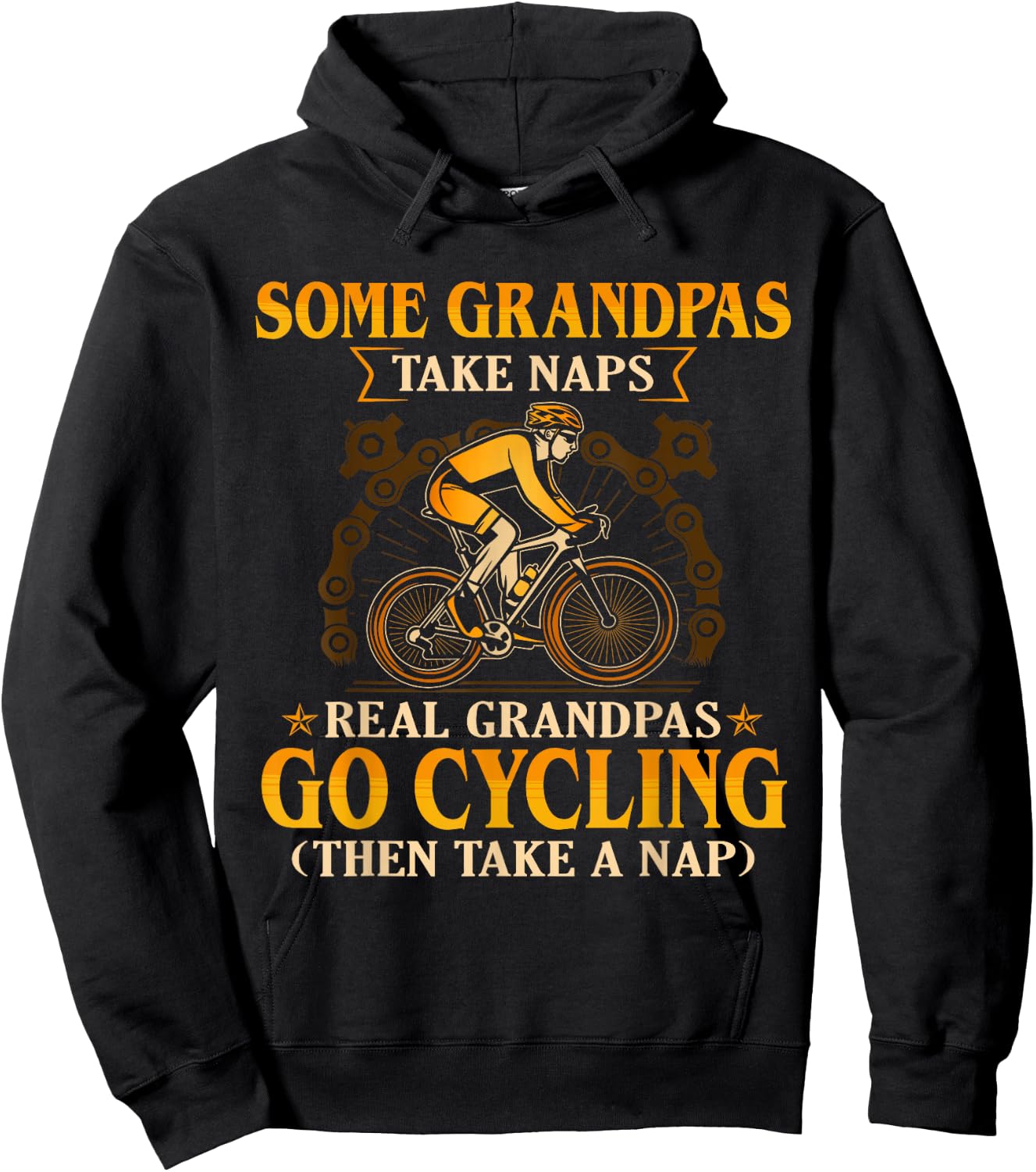 Some Grandpas Take Naps Real Grandpas Go Cycling Hoodie - Hoodie | Black