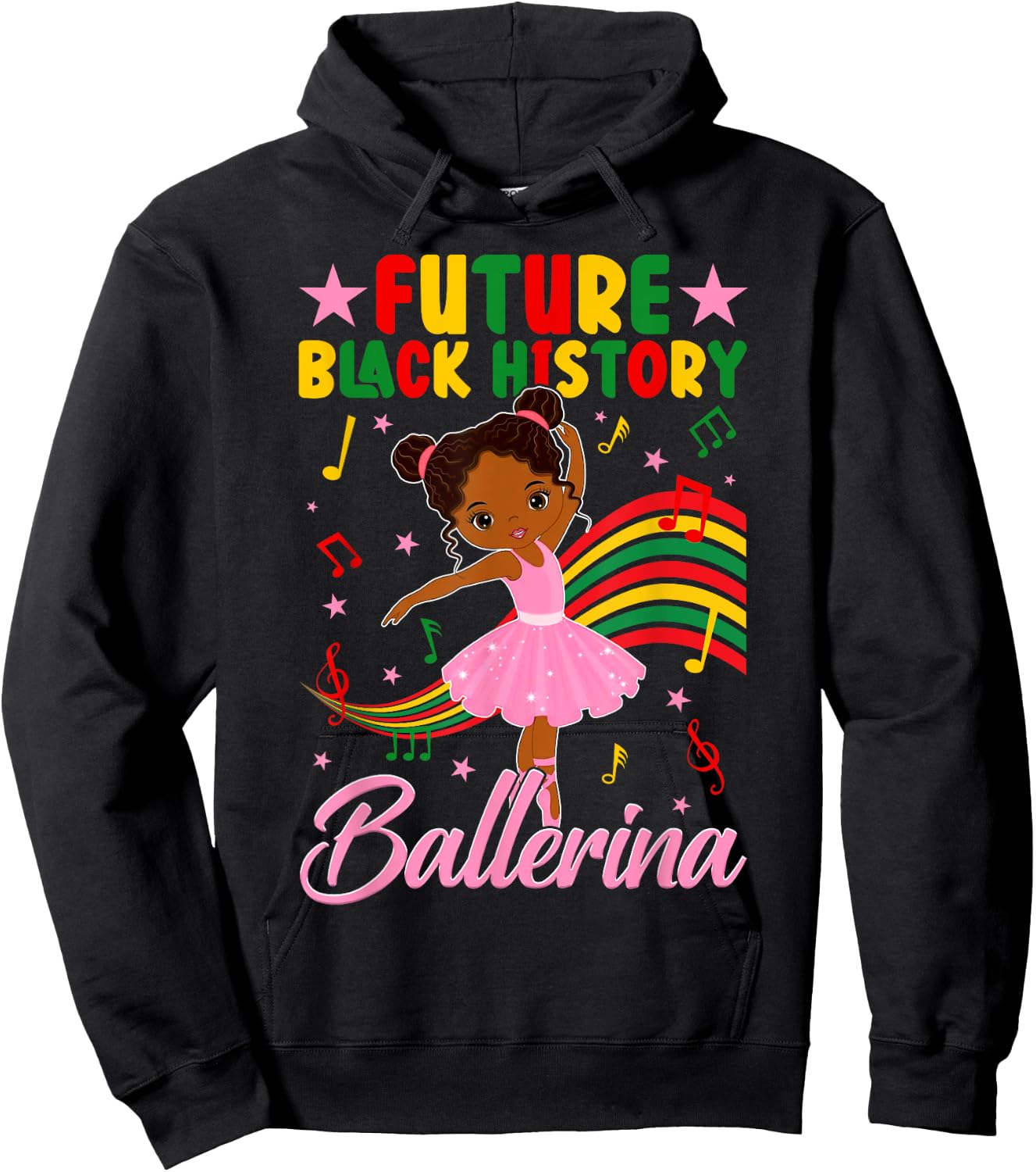 Cute Future Black History Ballerina Ballet Lover Afro Girl Hoodie - Hoodie | Black