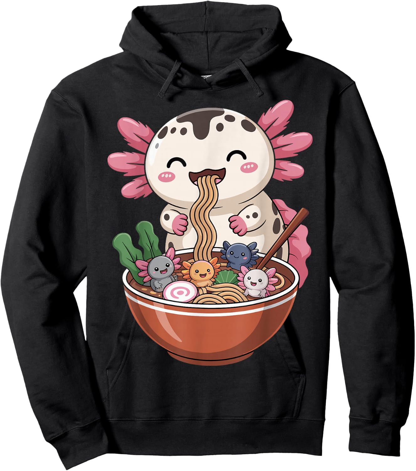 Ramen Axolotl Anime Kawaii Ramen Hoodie - Hoodie | Black